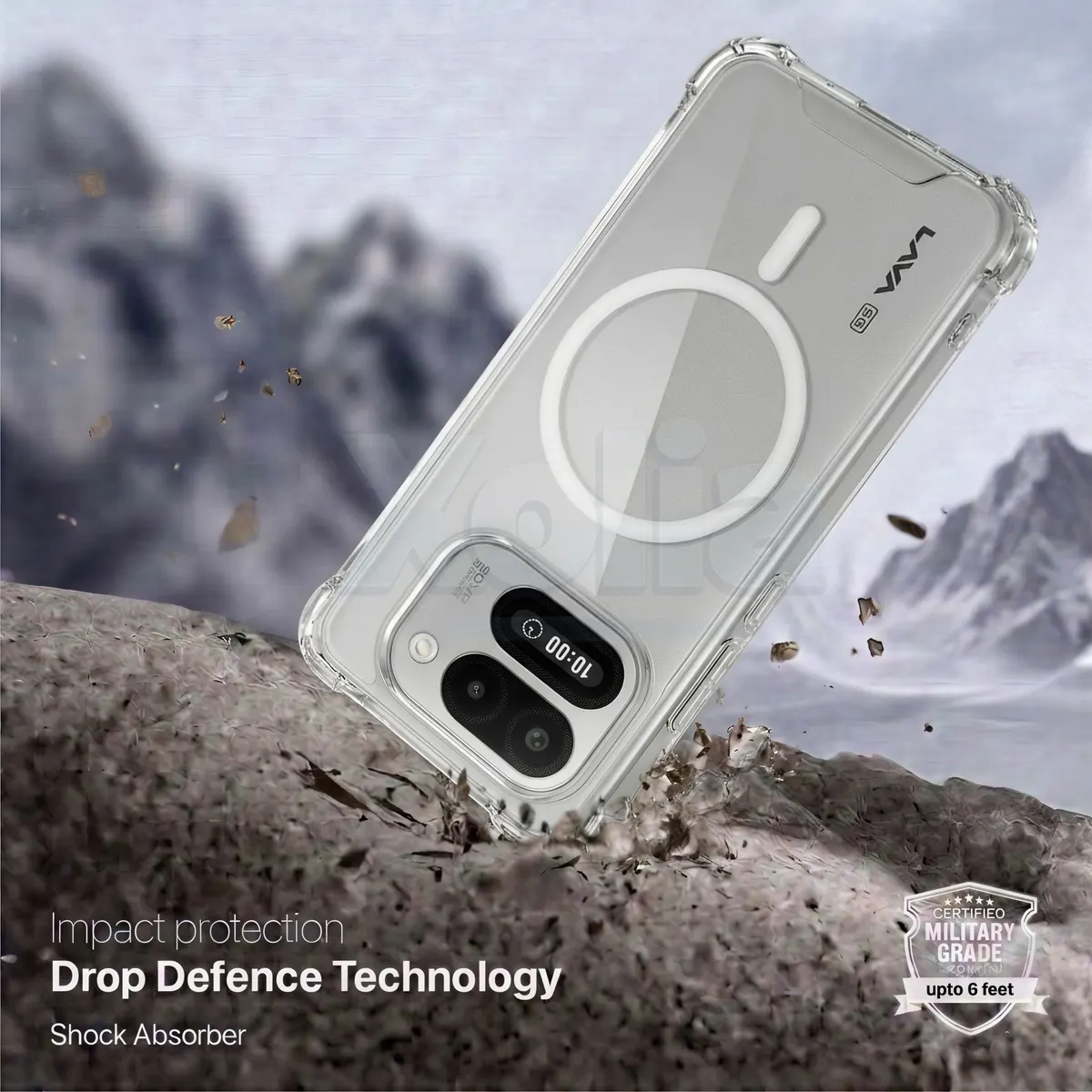 Xolia Back Cover for LAVA Virat Curve 5G (Transparent, Shock Proof, Polycarbonate, Silicon, Pack of: 1) — image 2 of 4
