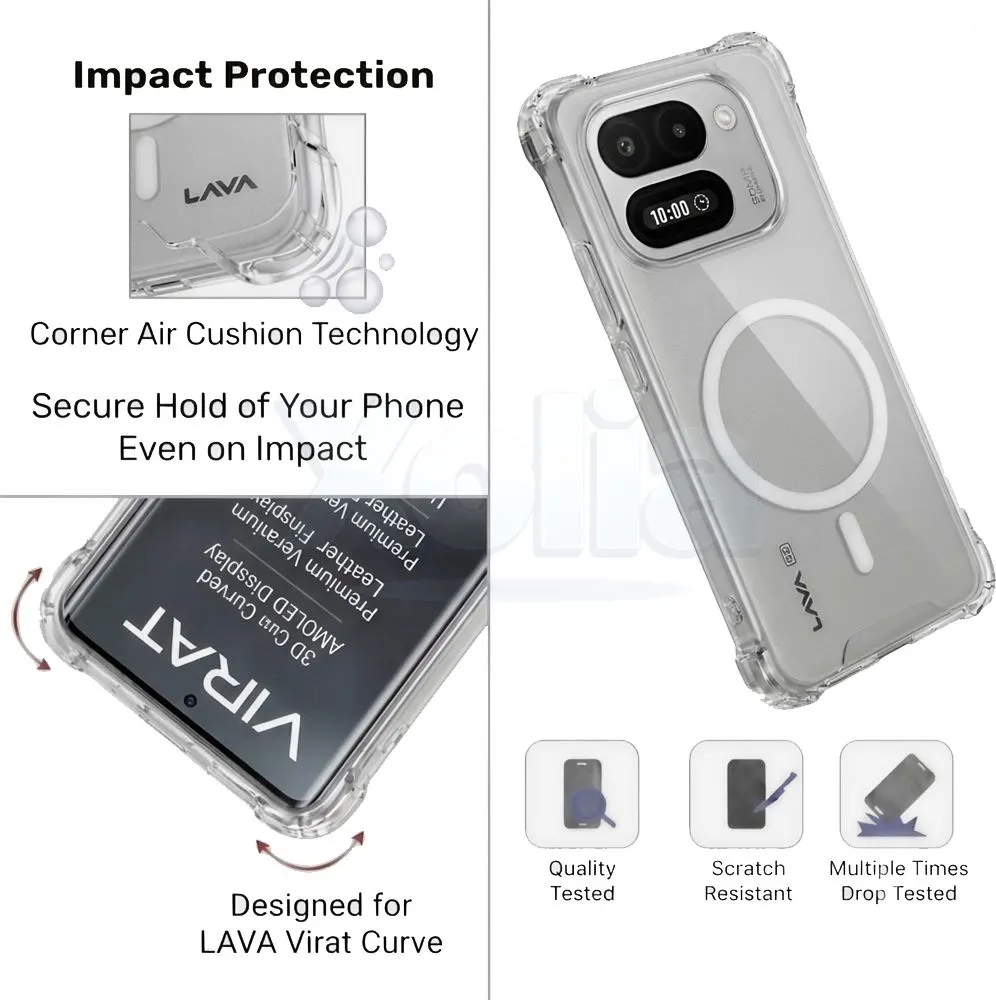 Xolia Back Cover for LAVA Virat Curve 5G (Transparent, Shock Proof, Polycarbonate, Silicon, Pack of: 1) — image 3 of 4