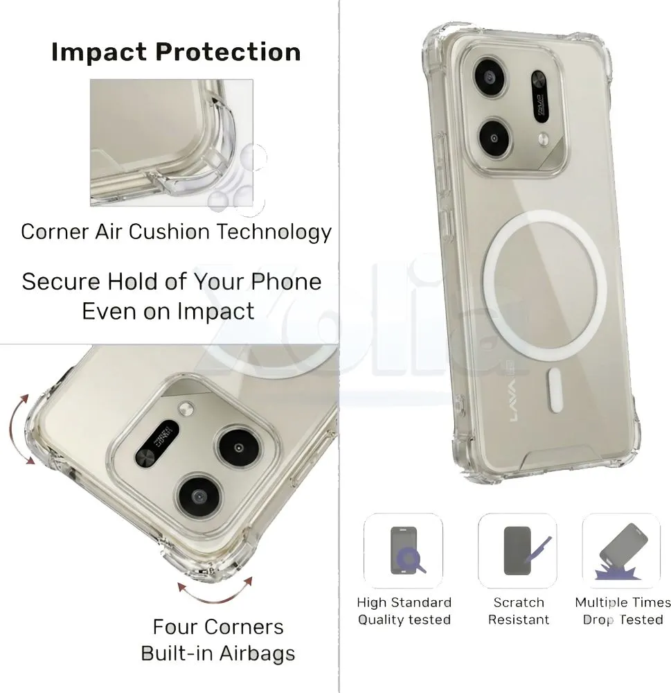 Xolia Back Cover for LAVA Virat V1 5G (Transparent, Shock Proof, Polycarbonate, Silicon, Pack of: 1) — image 3 of 4