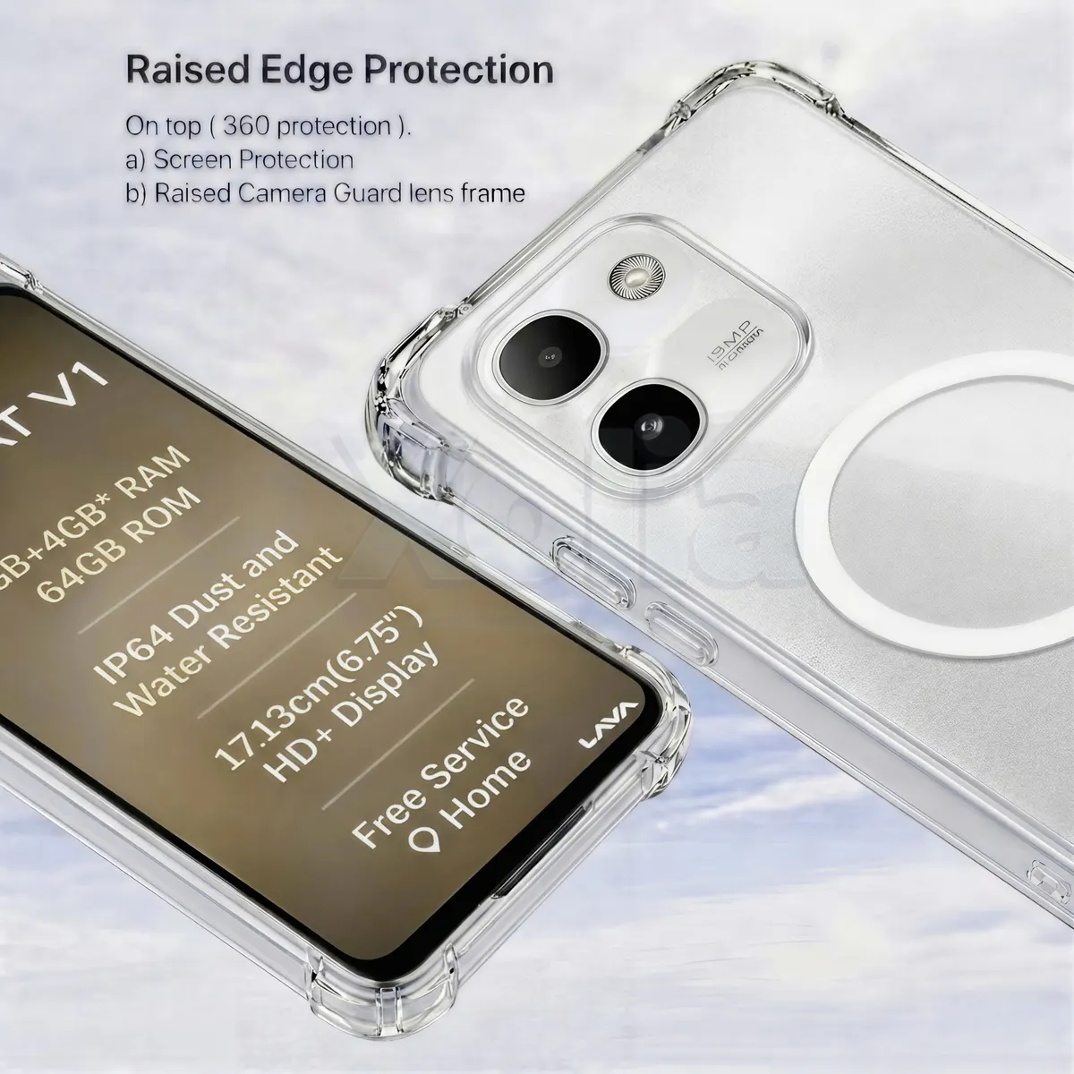 Xolia Back Cover for LAVA Virat V1 (Transparent, Shock Proof, Polycarbonate, Silicon, Pack of: 1) — image 2 of 4