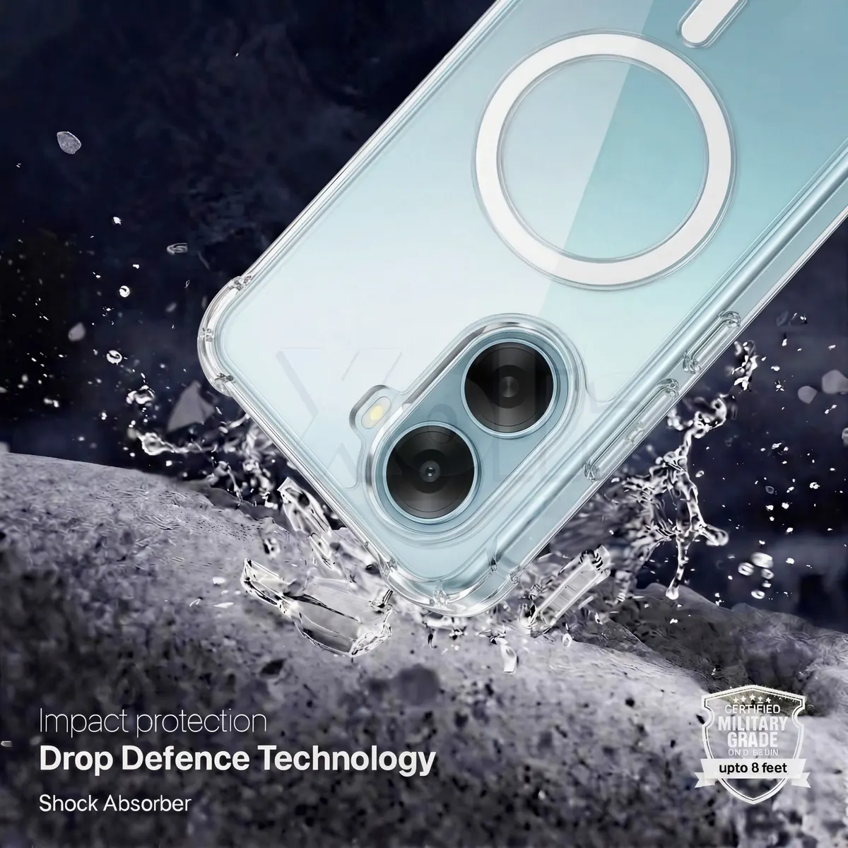 Xolia Back Cover for Mivi One 5G (Transparent, Shock Proof, Polycarbonate, Silicon, Pack of: 1) — image 2 of 4