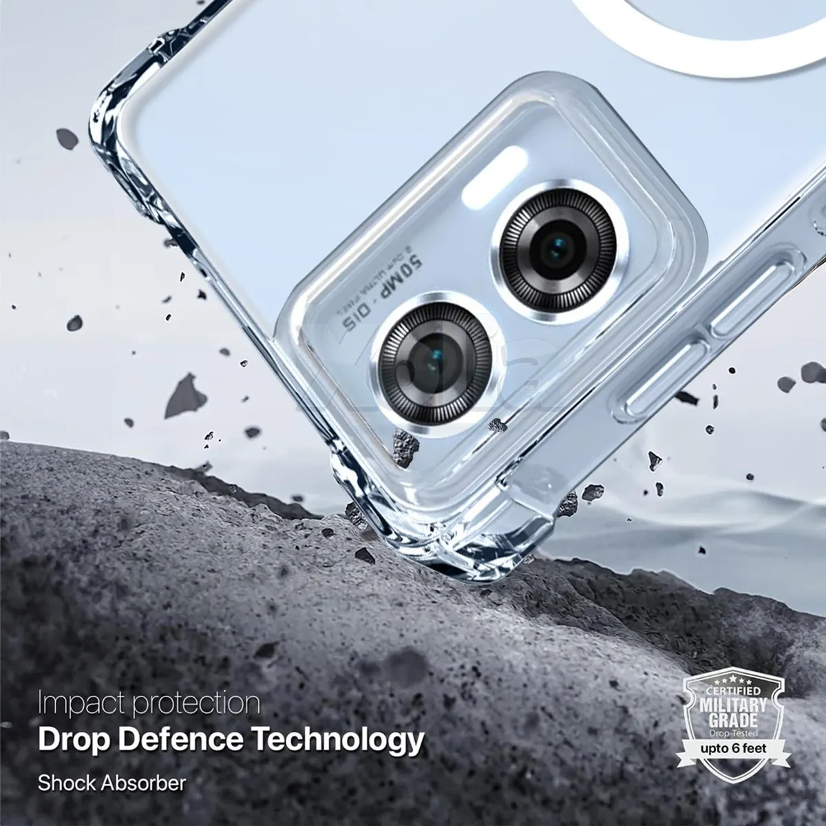 Xolia Back Cover for MOTOROLA Edge 50 Fusion (Transparent, Shock Proof, Polycarbonate, Silicon, Pack of: 1) — image 4 of 5