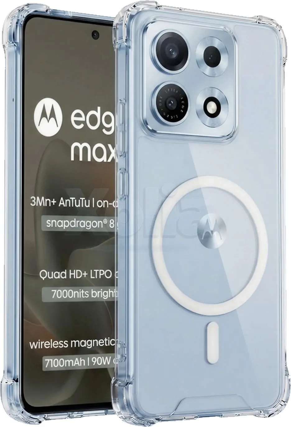 Xolia Back Cover for MOTOROLA Edge 70 Max (Transparent, Shock Proof, Polycarbonate, Silicon, Pack of: 1)