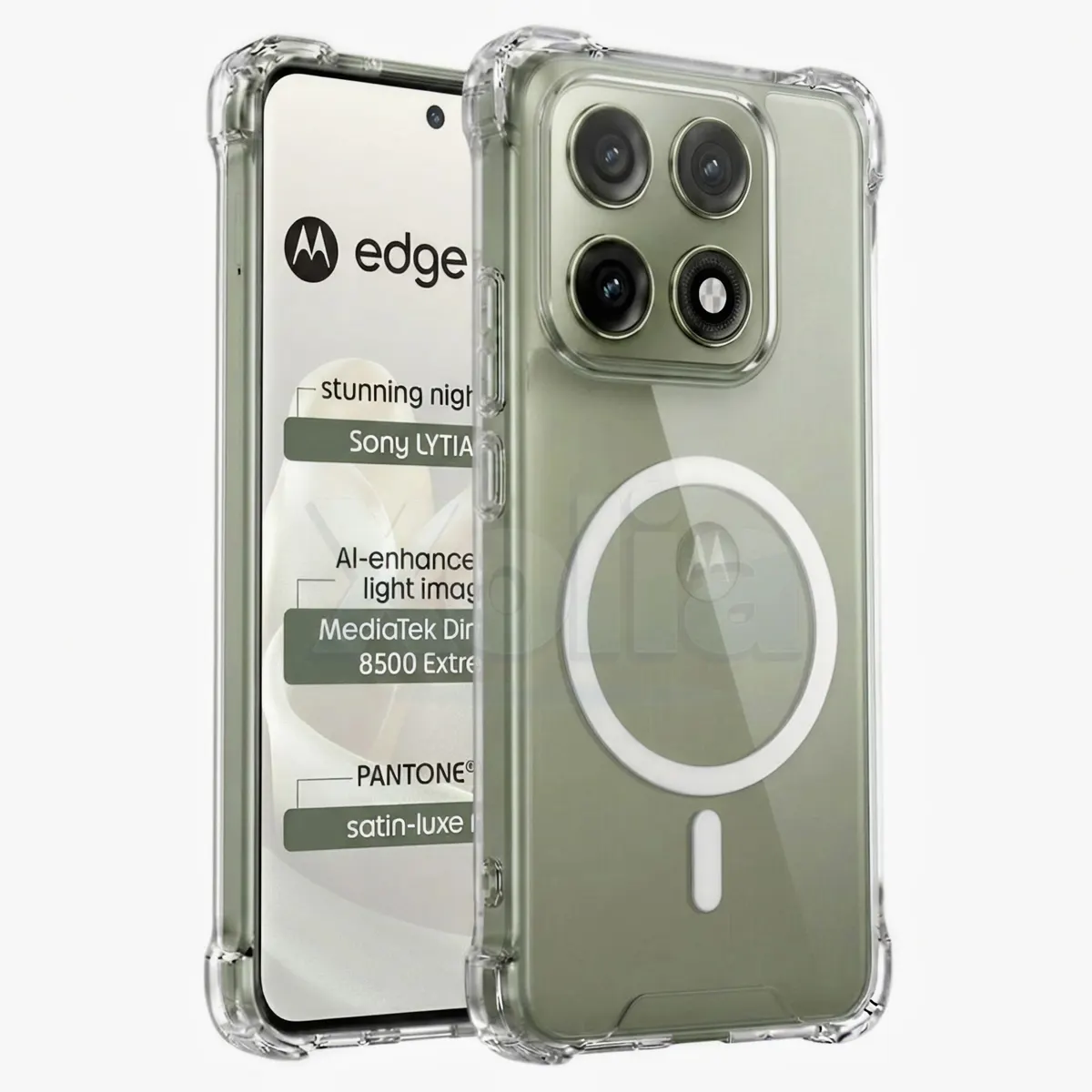 Xolia Back Cover for Motorola Edge 70 Pro 5G (Transparent, Shock Proof, Polycarbonate, Silicon, Pack of: 1)