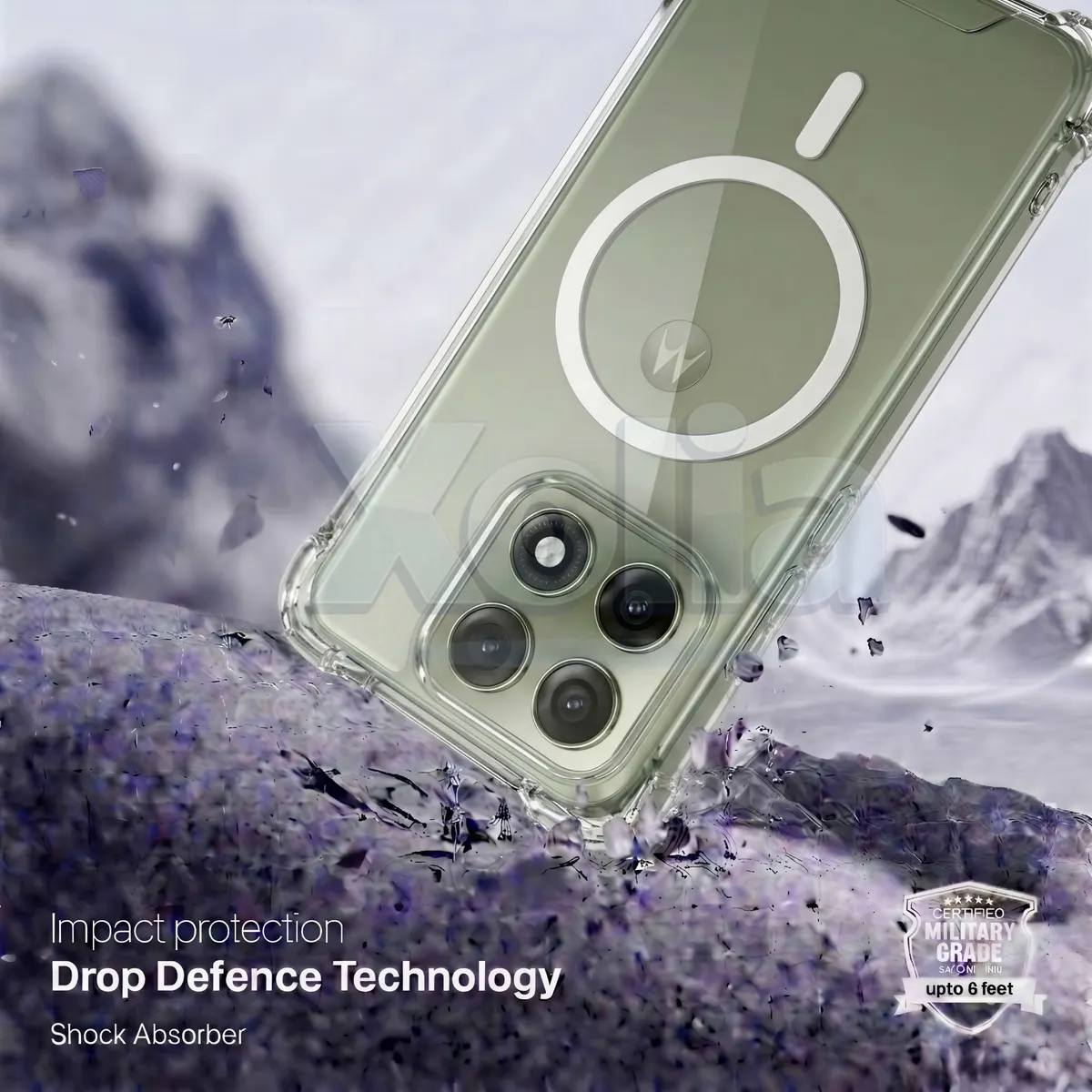 Xolia Back Cover for Motorola Edge 70 Pro 5G (Transparent, Shock Proof, Polycarbonate, Silicon, Pack of: 1) — image 3 of 5