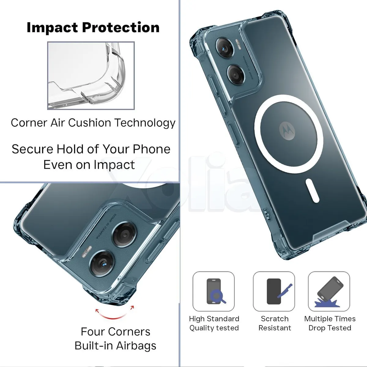 Xolia Back Cover for Moto G06 Power 5G (Transparent, Shock Proof, Polycarbonate, Silicon, Pack of: 1) — image 3 of 5