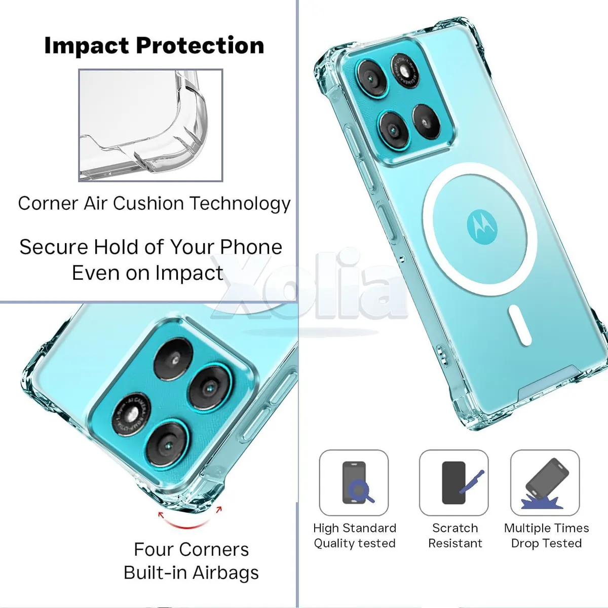 Xolia Back Cover for Motorola Moto G67 Power 5G (Transparent, Shock Proof, Polycarbonate, Silicon, Pack of: 1) — image 3 of 5
