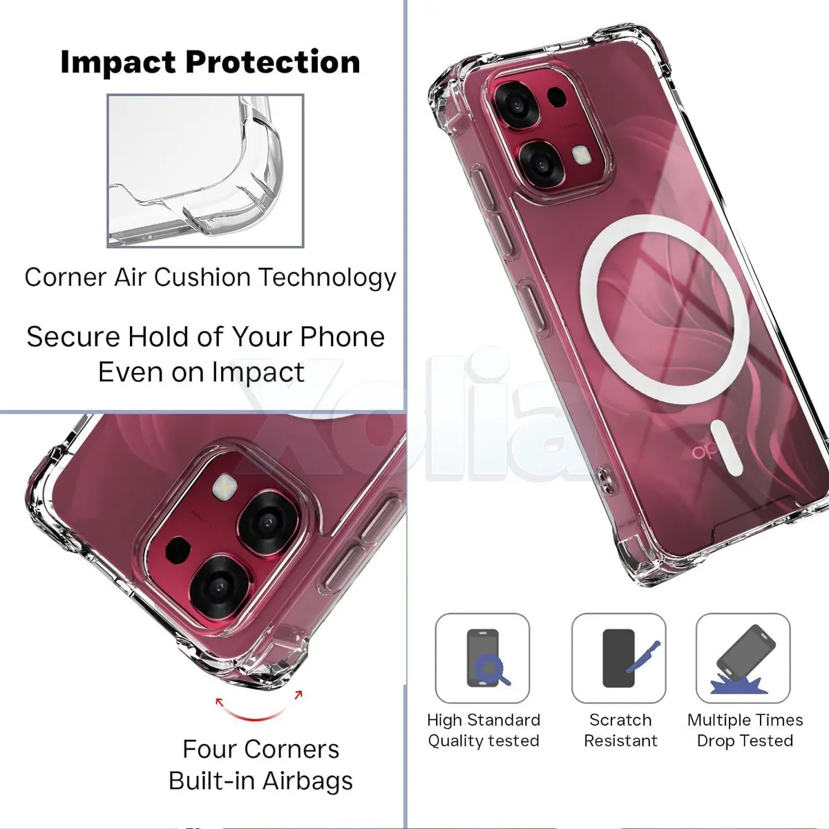 Xolia Back Cover for OPPO F31 5G (Transparent, Shock Proof, Polycarbonate, Silicon, Pack of: 1) — image 3 of 5