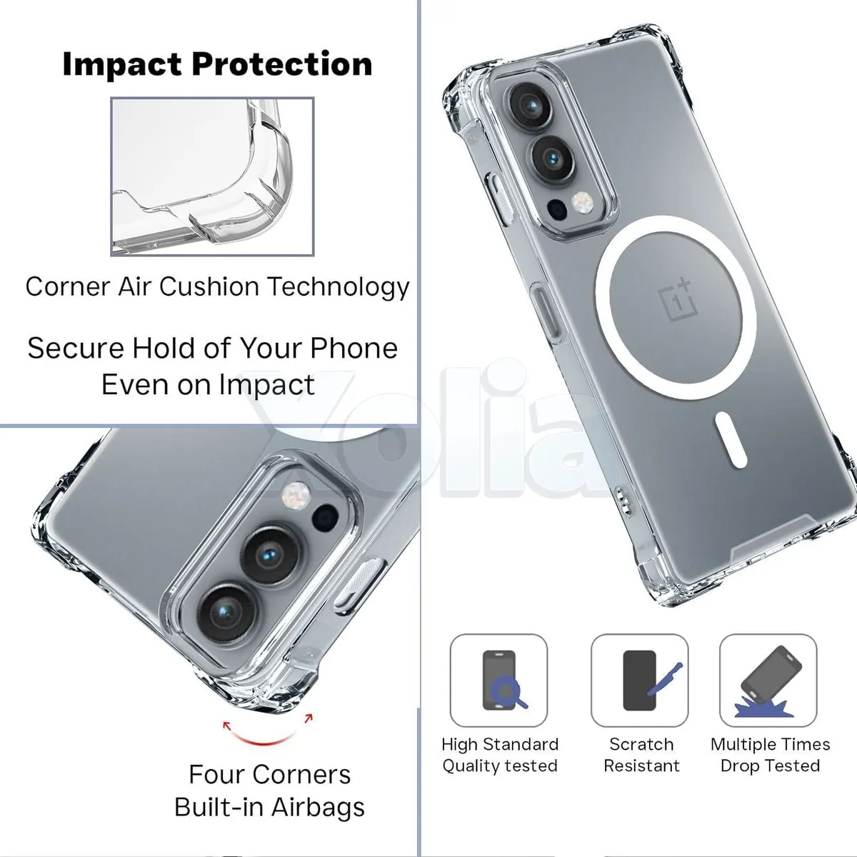 Xolia Back Cover for ONEPLUS NORD 2 (Transparent, Shock Proof, Polycarbonate, Silicon, Pack of: 1) — image 3 of 5