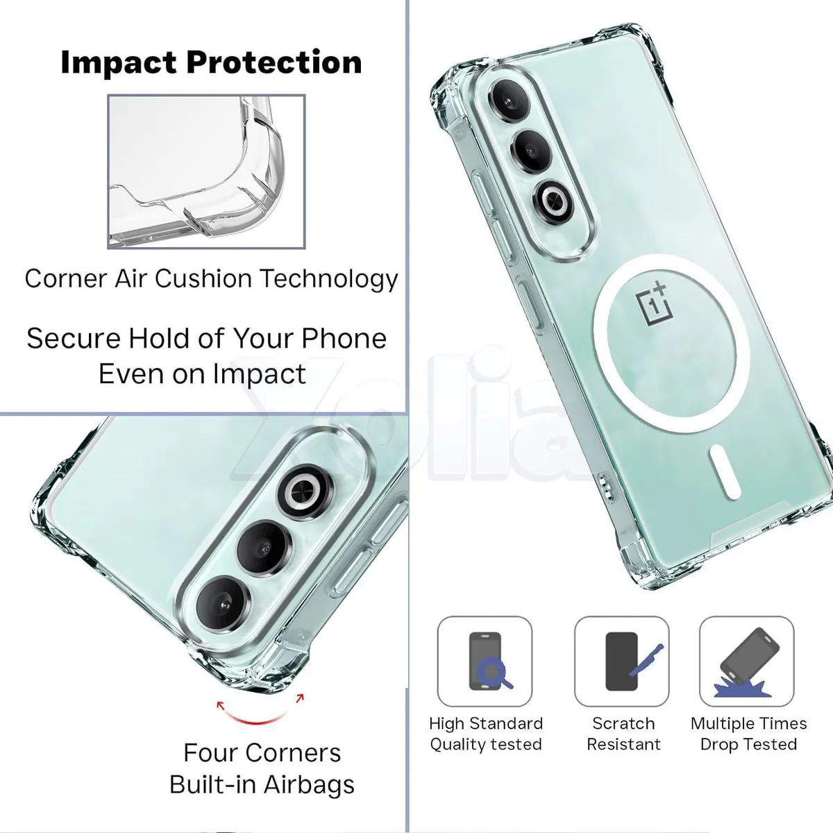 Xolia Back Cover for OnePlus Nord CE 4 5G (Transparent, Shock Proof, Polycarbonate, Silicon, Pack of: 1) — image 3 of 5