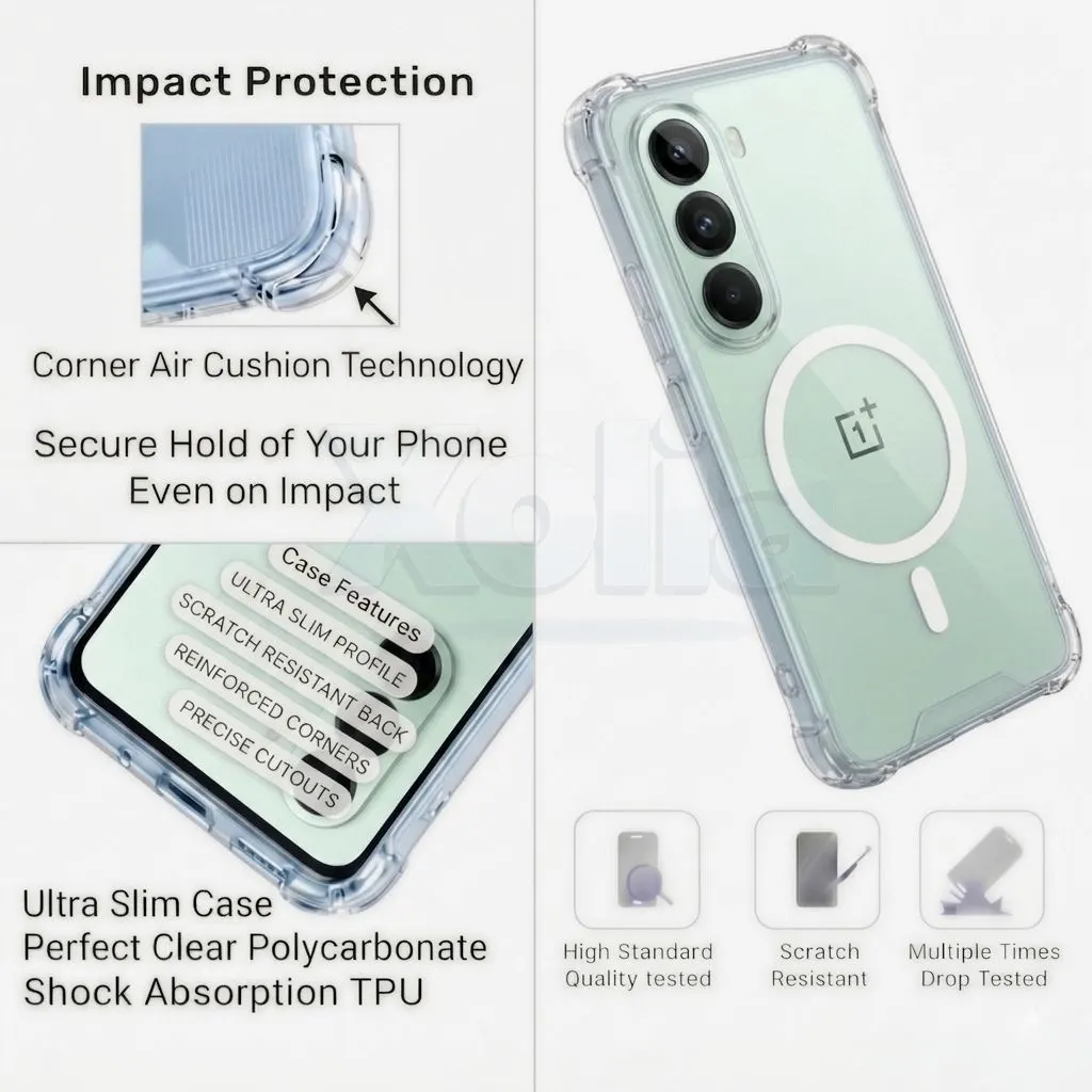 Xolia Back Cover for OnePlus Nord CE 6 Lite 5G (Transparent, Shock Proof, Polycarbonate, Silicon, Pack of: 1) — image 4 of 5