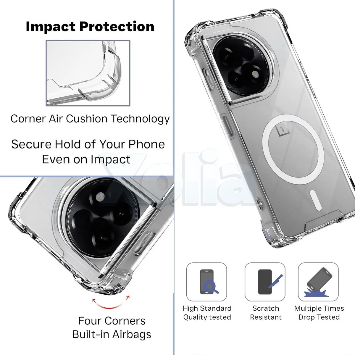 Xolia Back Cover for OnePlus 11R 5G (Transparent, Shock Proof, Polycarbonate, Silicon, Pack of: 1) — image 3 of 5