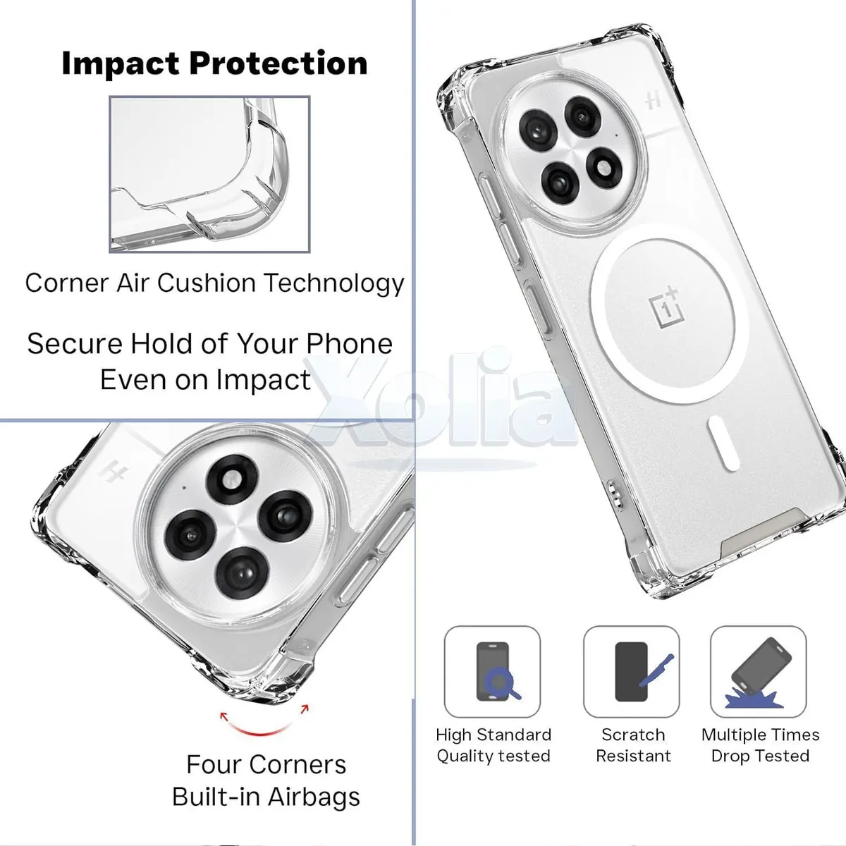 Xolia Back Cover for OnePlus 13 5G (Transparent, Shock Proof, Polycarbonate, Silicon, Pack of: 1) — image 3 of 5