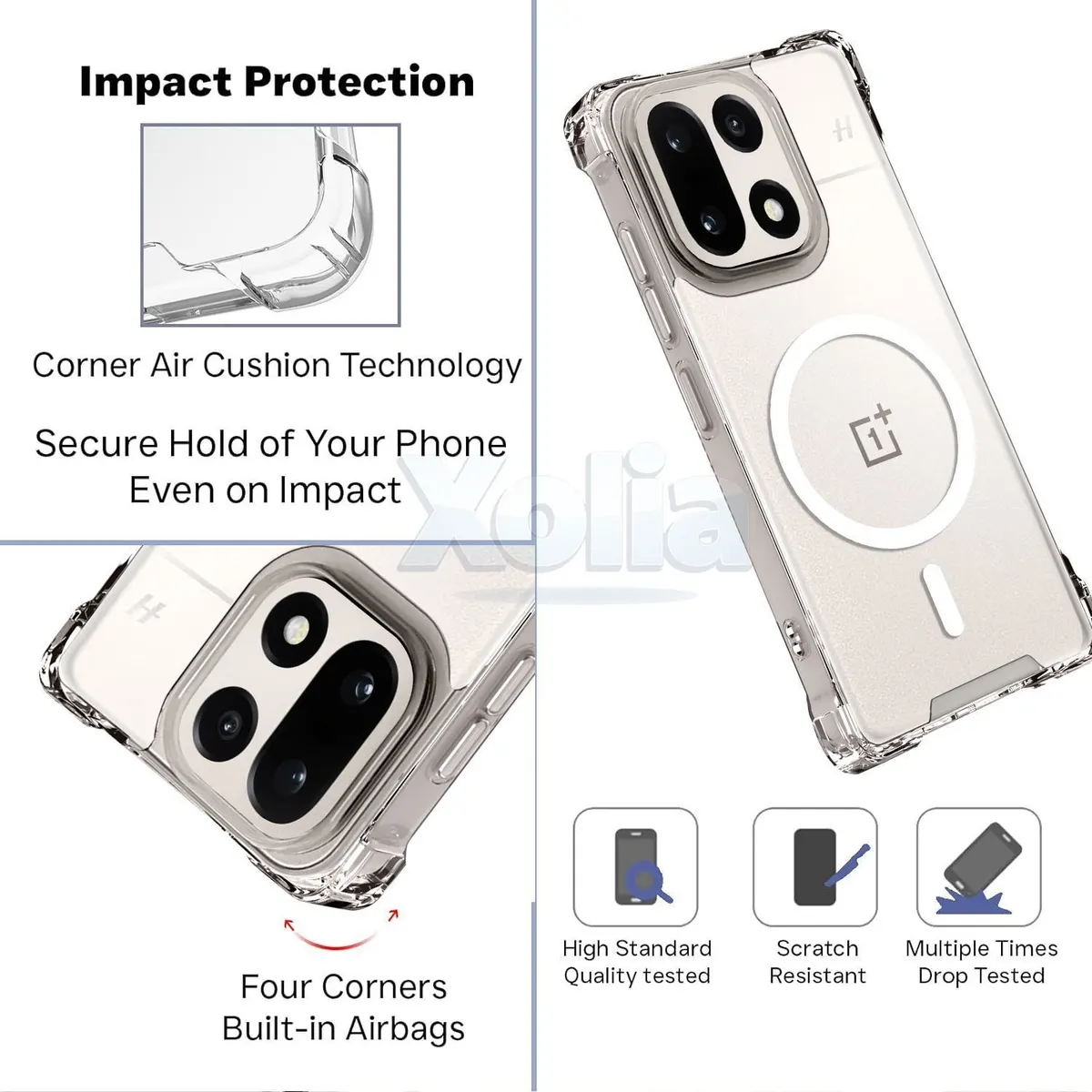 Xolia Back Cover for OnePlus 15 5G (Transparent, Shock Proof, Polycarbonate, Silicon, Pack of: 1) — image 3 of 5