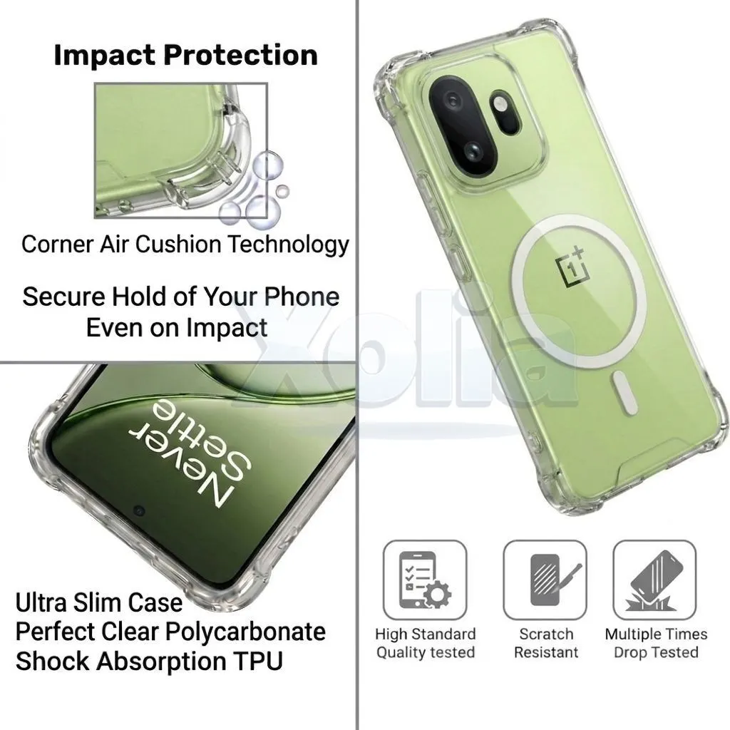Xolia Back Cover for OnePlus 15T 5G (Transparent, Shock Proof, Polycarbonate, Silicon, Pack of: 1) — image 3 of 4