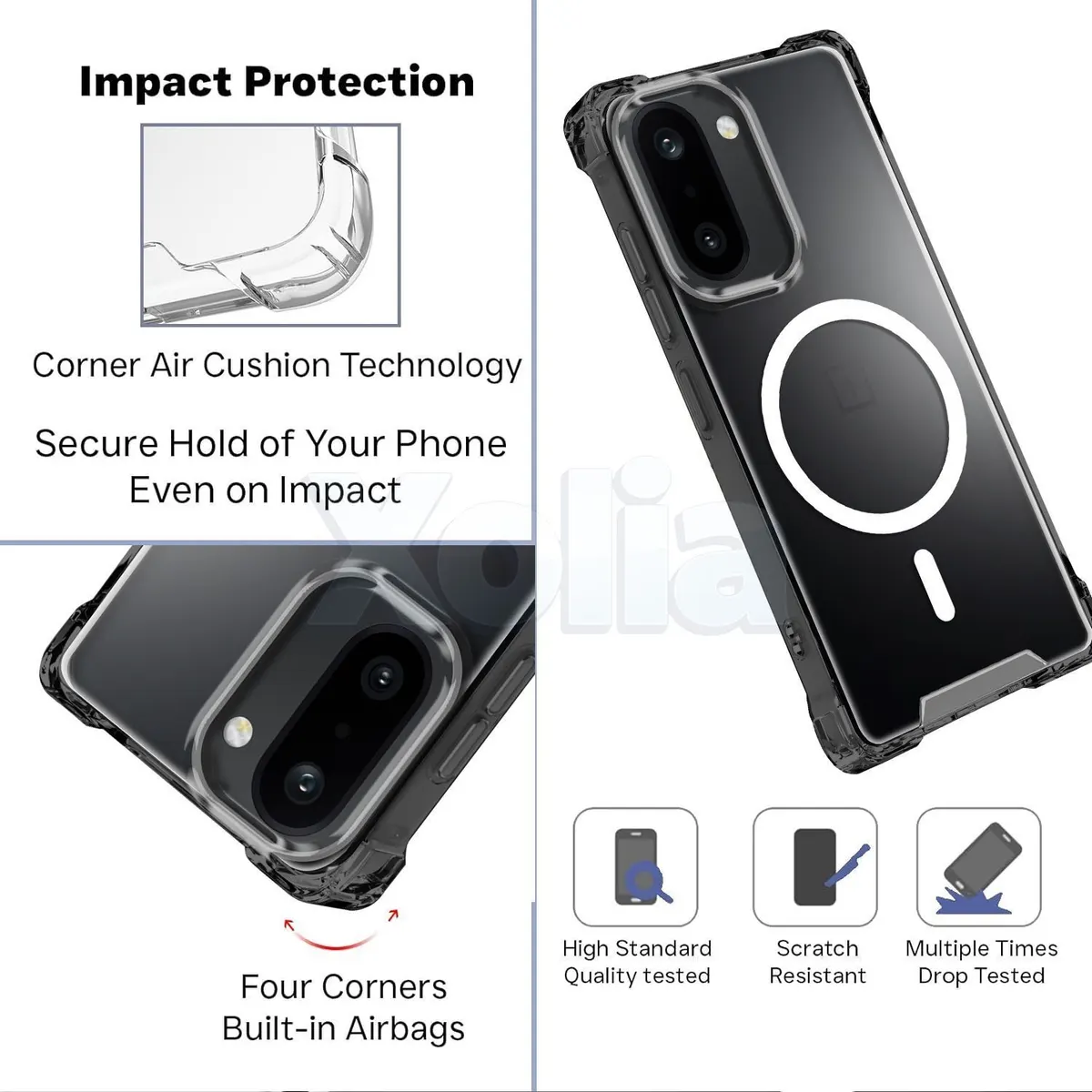 Xolia Back Cover for OnePlus 15r 5G (Transparent, Shock Proof, Polycarbonate, Silicon, Pack of: 1) — image 3 of 5