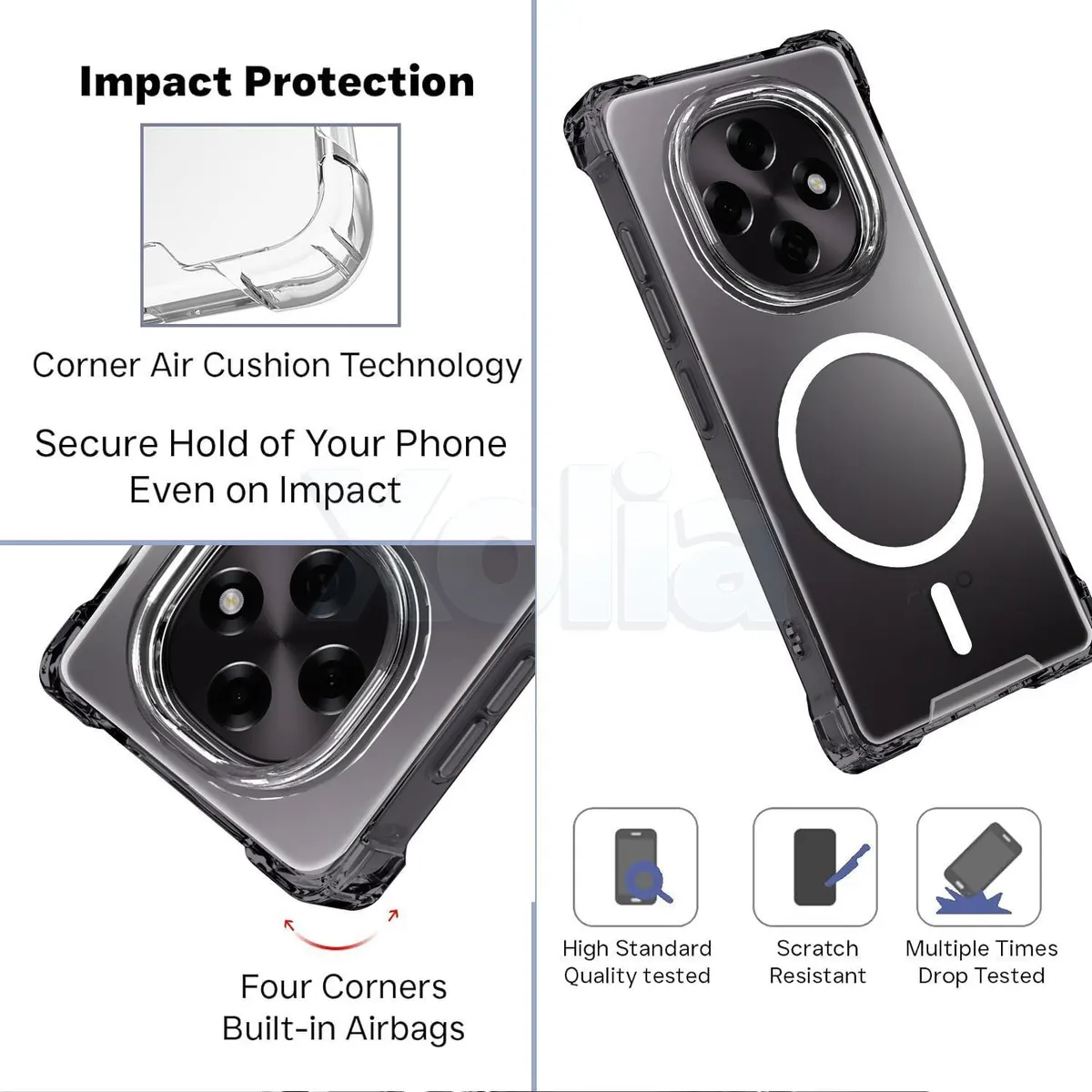 Xolia Back Cover for OPPO F31 Pro 5G (Transparent, Shock Proof, Polycarbonate, Silicon, Pack of: 1) — image 3 of 5