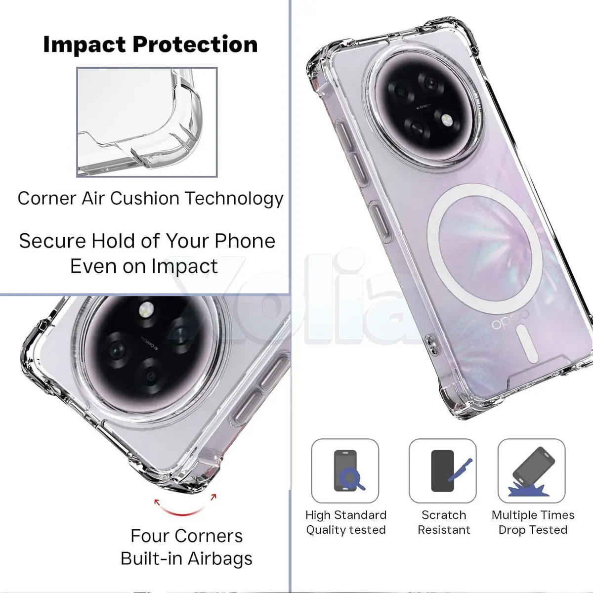 Xolia Back Cover for OPPO F31 Pro Plus 5G (Transparent, Shock Proof, Polycarbonate, Silicon, Pack of: 1) — image 3 of 5