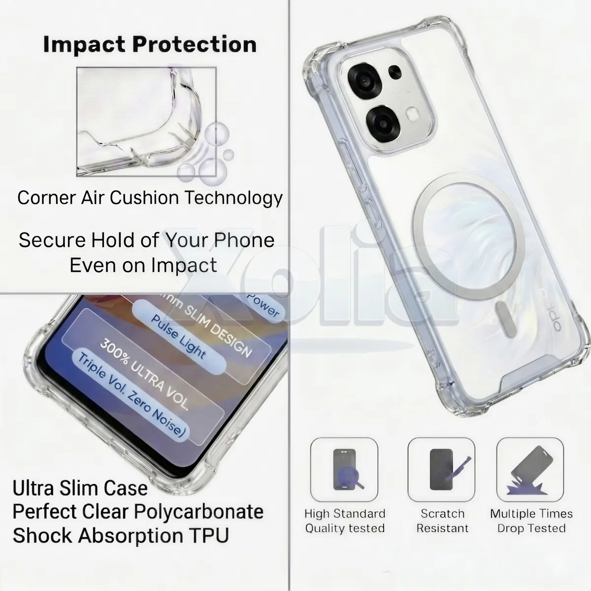 Xolia Back Cover for Oppo F33 5G (Transparent, Shock Proof, Polycarbonate, Silicon, Pack of: 1) — image 4 of 5