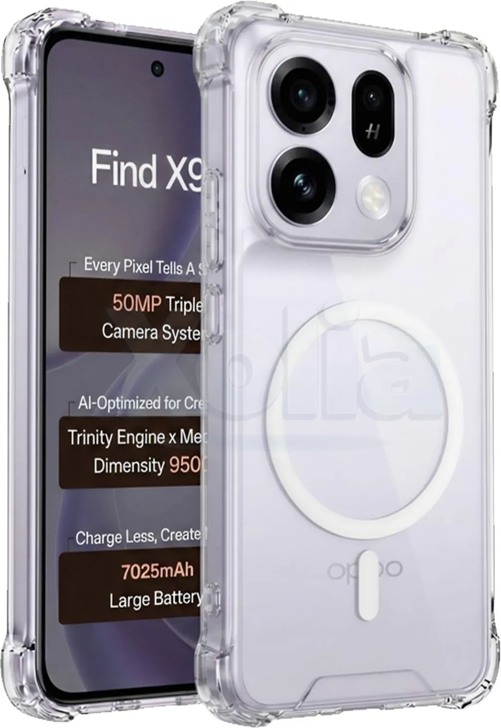 Xolia Back Cover for OPPO Find X9s 5G (Transparent, Shock Proof, Polycarbonate, Silicon, Pack of: 1)