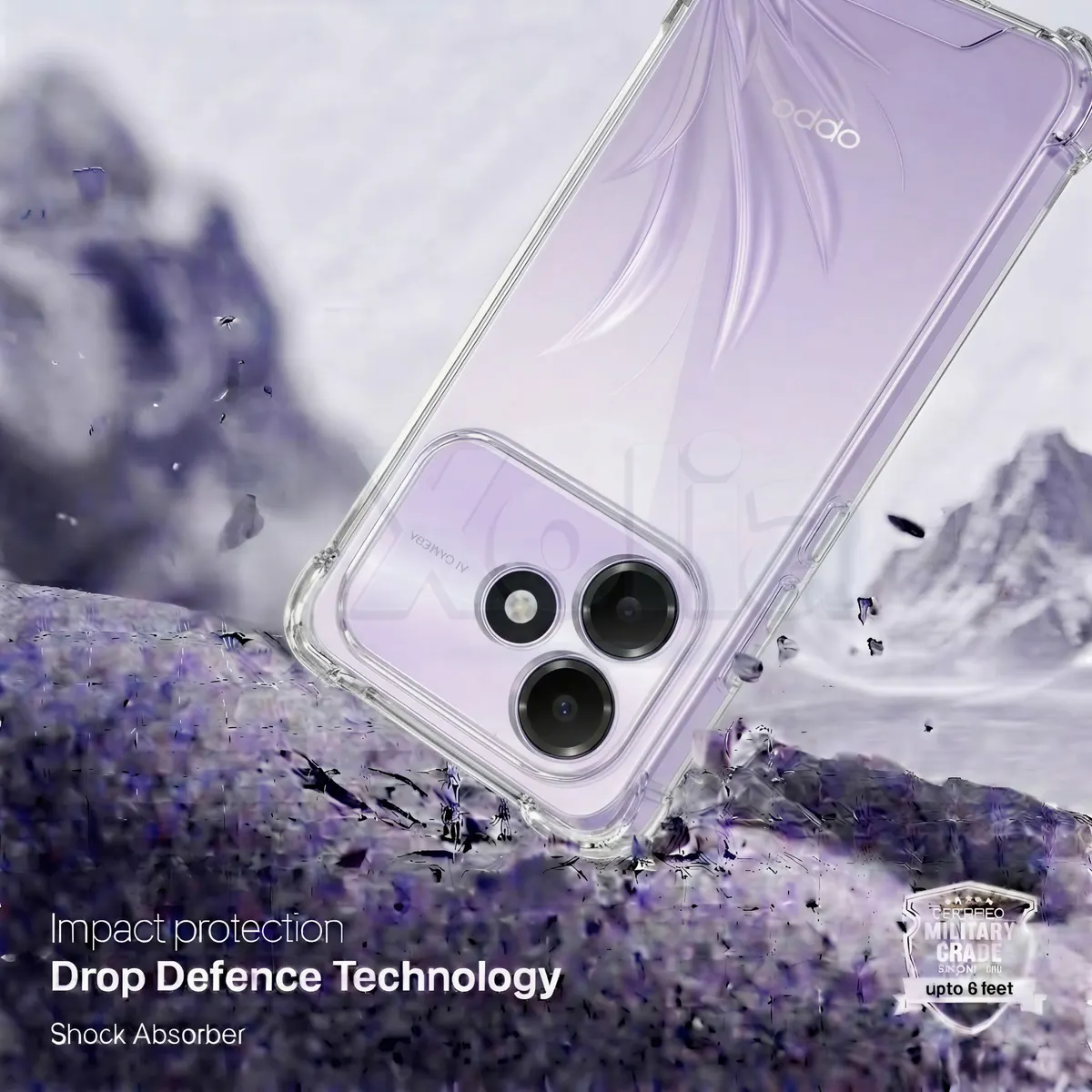 Xolia Back Cover for Oppo K14 Lite 5G (Transparent, Shock Proof, Polycarbonate, Silicon, Pack of: 1) — image 2 of 4