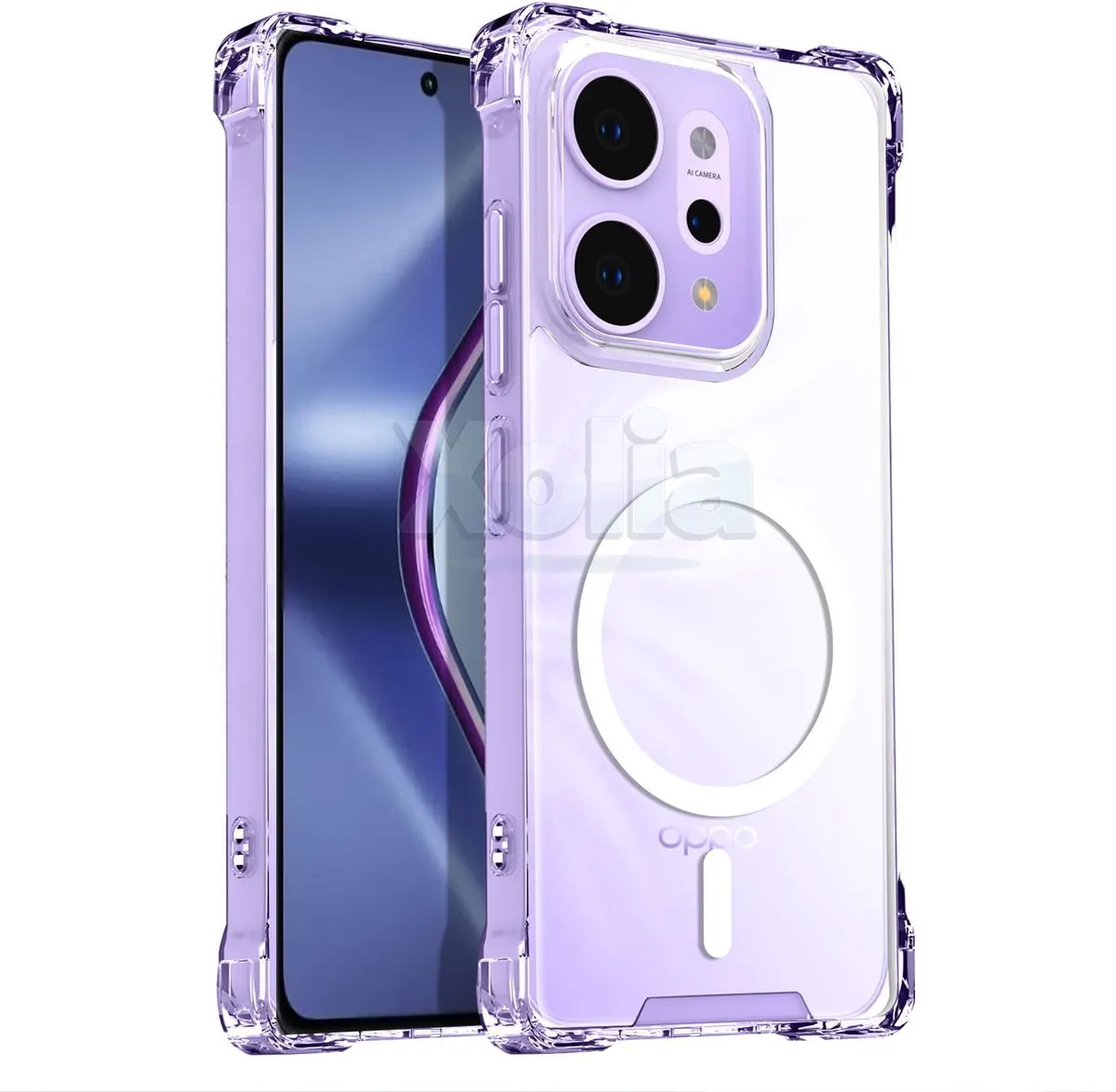Xolia Back Cover for Oppo Reno 14 5G (Transparent, Shock Proof, Polycarbonate, Silicon, Pack of: 1)