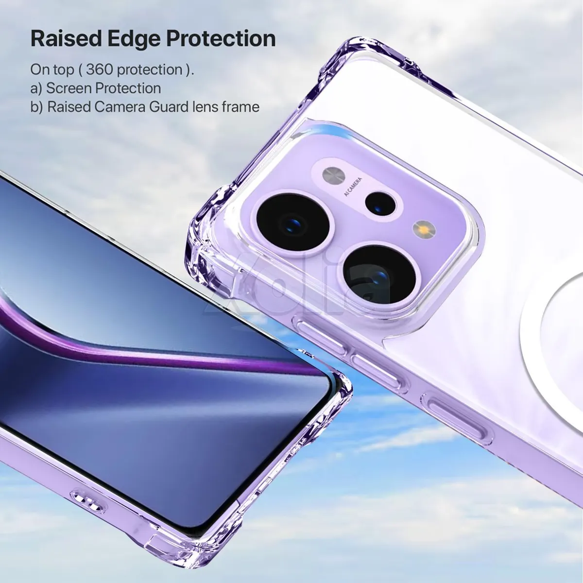 Xolia Back Cover for Oppo Reno 14 5G (Transparent, Shock Proof, Polycarbonate, Silicon, Pack of: 1) — image 2 of 5
