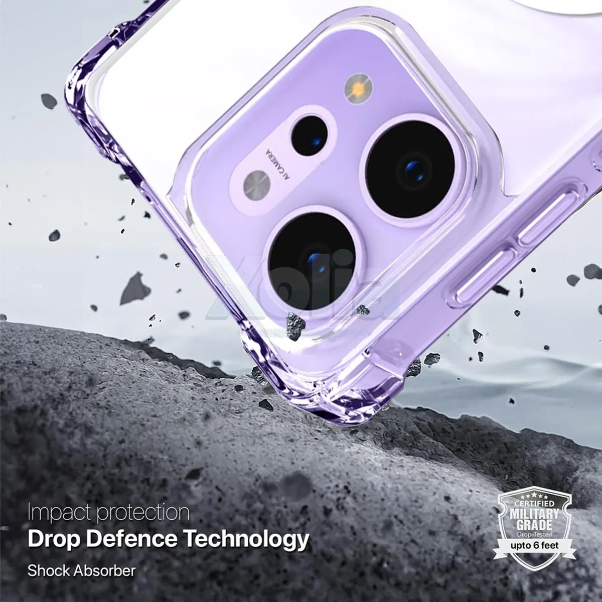 Xolia Back Cover for Oppo Reno 14 5G (Transparent, Shock Proof, Polycarbonate, Silicon, Pack of: 1) — image 4 of 5