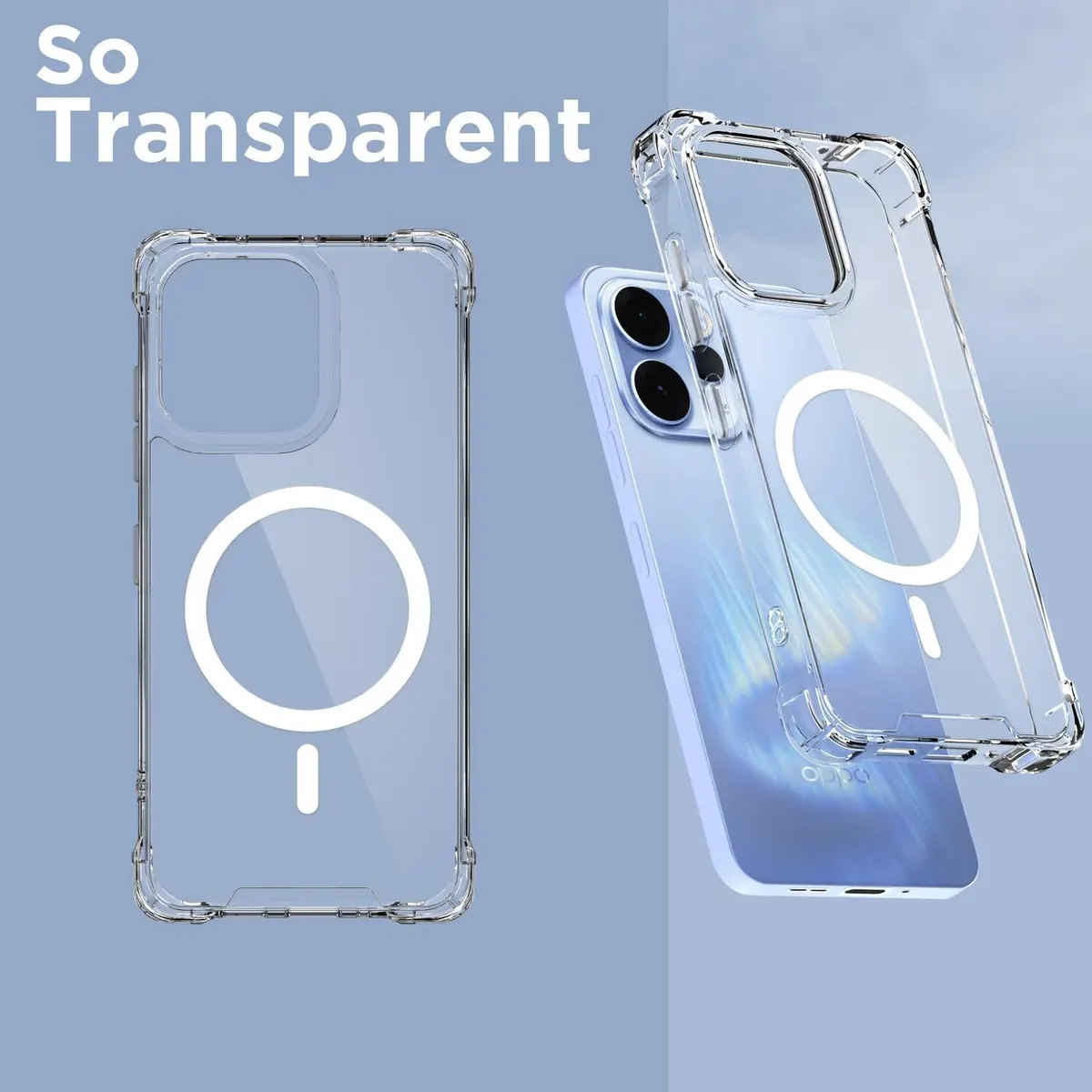 Xolia Back Cover for Oppo Reno 15 Pro 5G (Transparent, Shock Proof, Polycarbonate, Silicon, Pack of: 1) — image 3 of 5