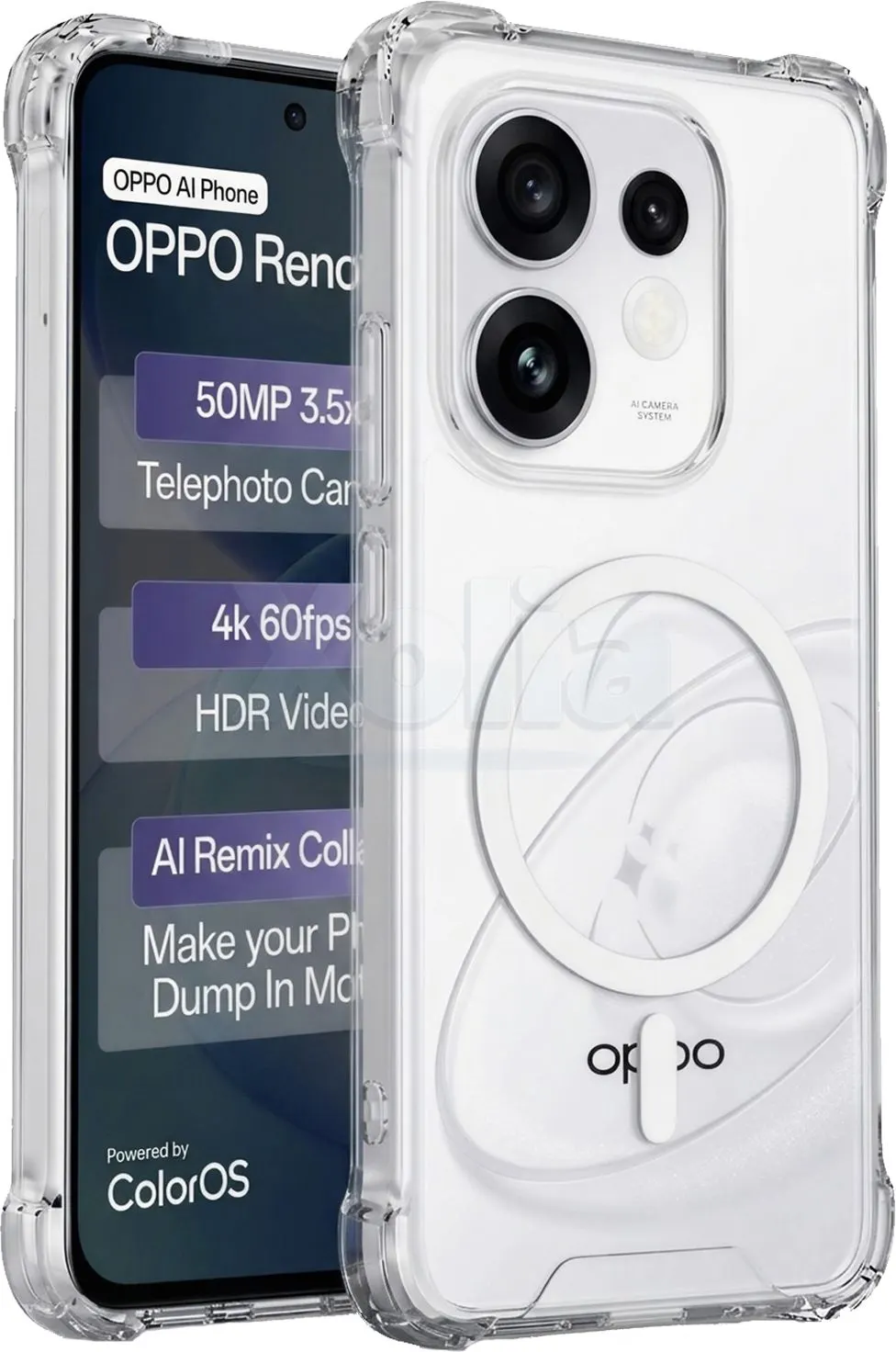 Xolia Back Cover for Oppo Reno 16 5G (Transparent, Shock Proof, Polycarbonate, Silicon, Pack of: 1)