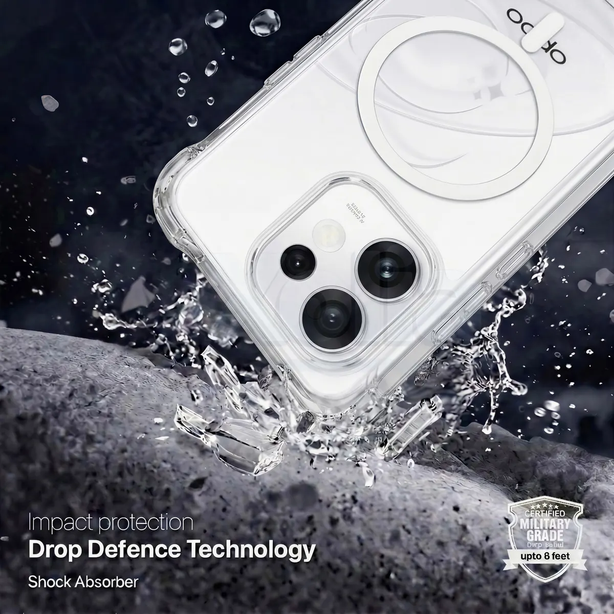 Xolia Back Cover for Oppo Reno 16 5G (Transparent, Shock Proof, Polycarbonate, Silicon, Pack of: 1) — image 2 of 4