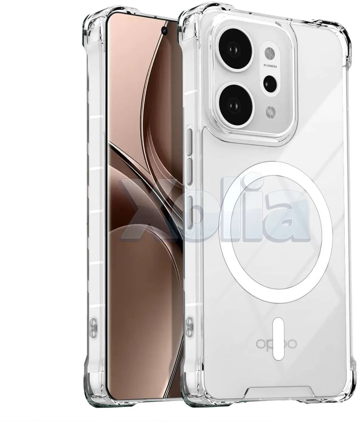 Xolia Back Cover for Oppo Reno 14 Pro 5G (Transparent, Shock Proof, Polycarbonate, Silicon, Pack of: 1)