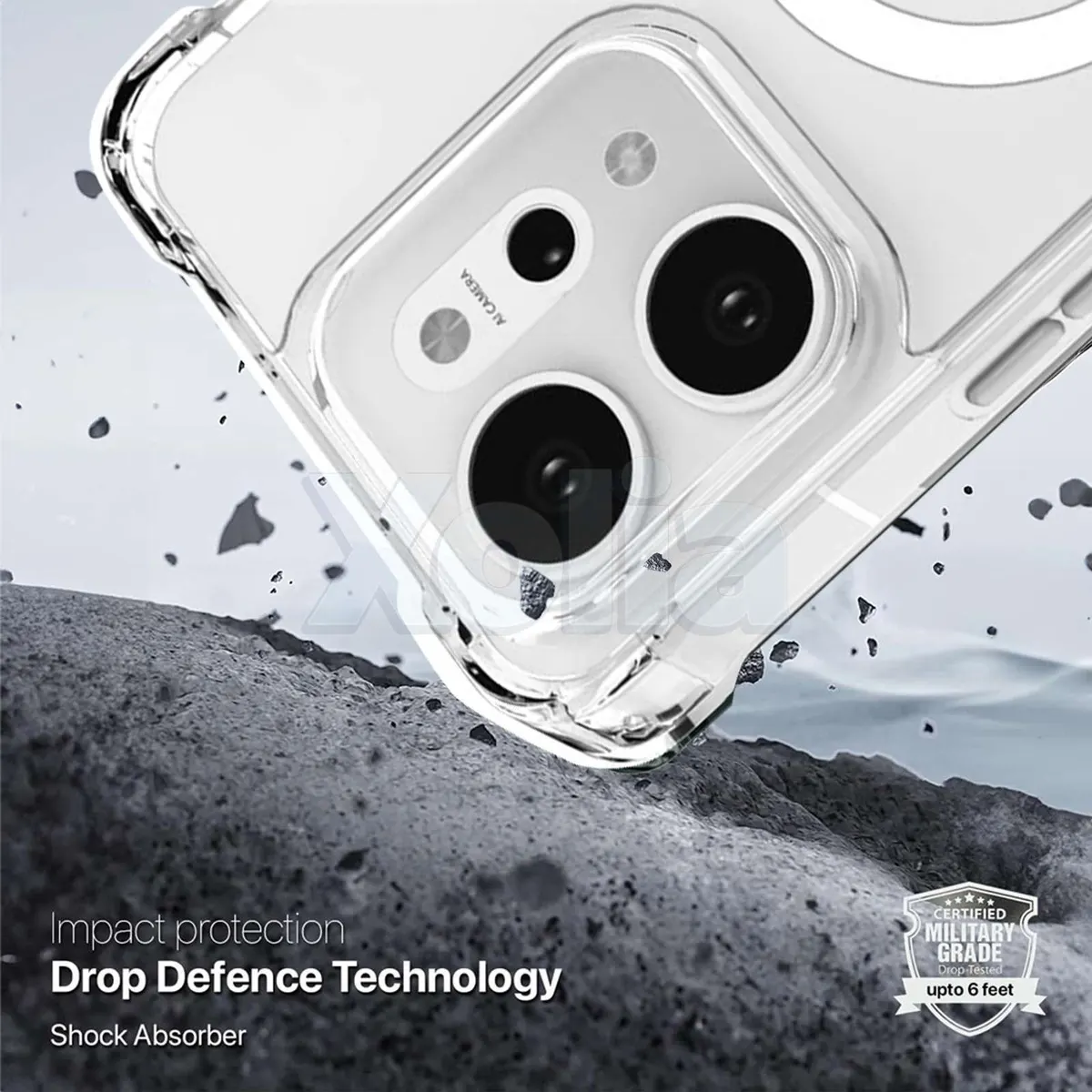 Xolia Back Cover for Oppo Reno 14 Pro 5G (Transparent, Shock Proof, Polycarbonate, Silicon, Pack of: 1) — image 3 of 5