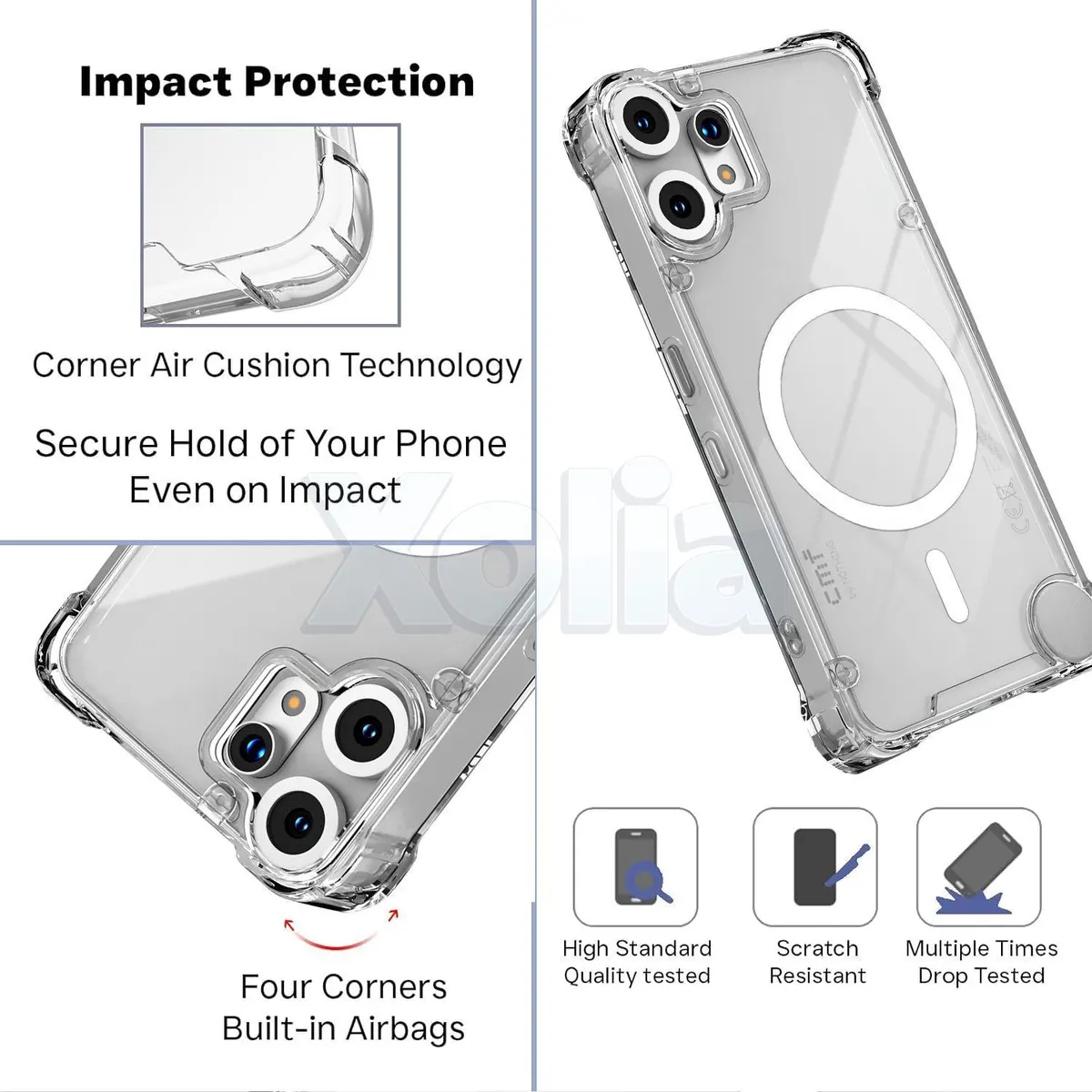Xolia Back Cover for CMF by Nothing Phone 2 Pro 5G (Transparent, Shock Proof, Polycarbonate, Silicon, Pack of: 1) — image 3 of 5