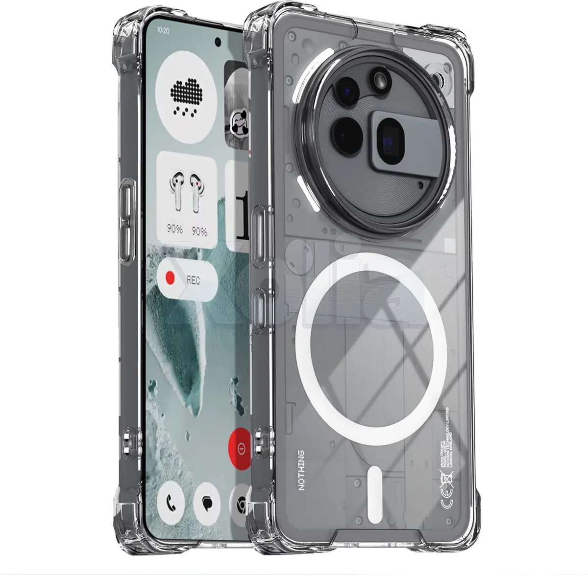 Xolia Back Cover for Nothing Phone (3a) Pro (Transparent, Shock Proof, Polycarbonate, Silicon, Pack of: 1)