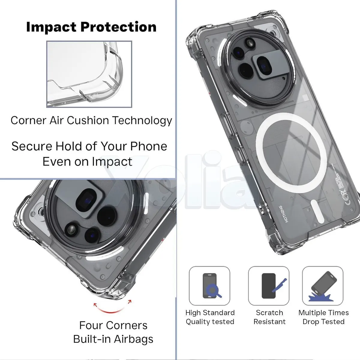 Xolia Back Cover for Nothing Phone (3a) Pro (Transparent, Shock Proof, Polycarbonate, Silicon, Pack of: 1) — image 3 of 5