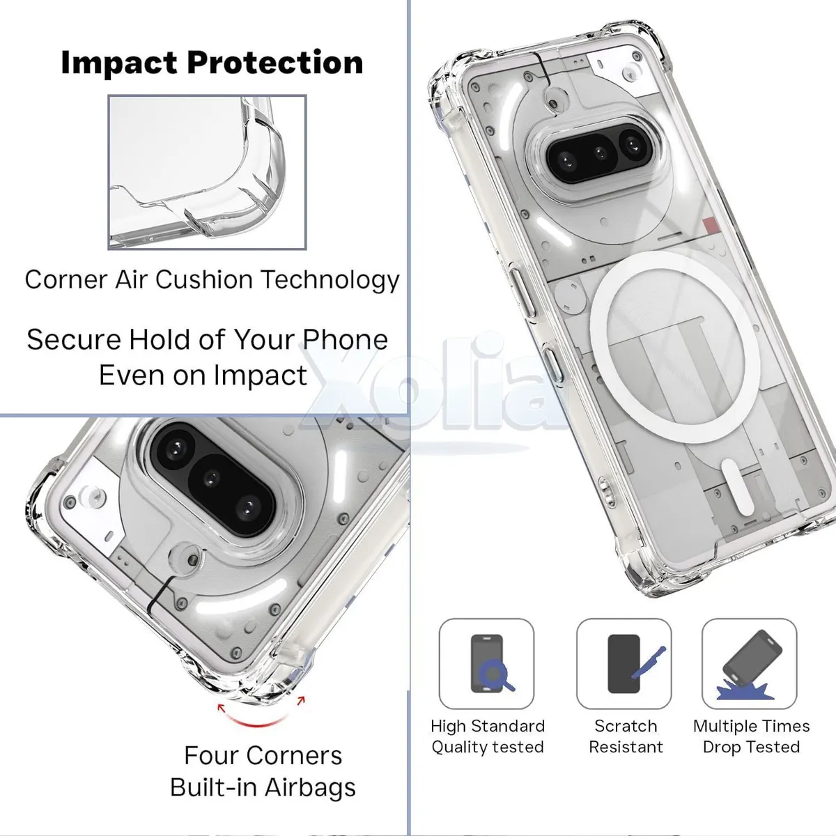 Xolia Back Cover for Nothing Phone (3a) (Transparent, Shock Proof, Polycarbonate, Silicon, Pack of: 1) — image 3 of 5