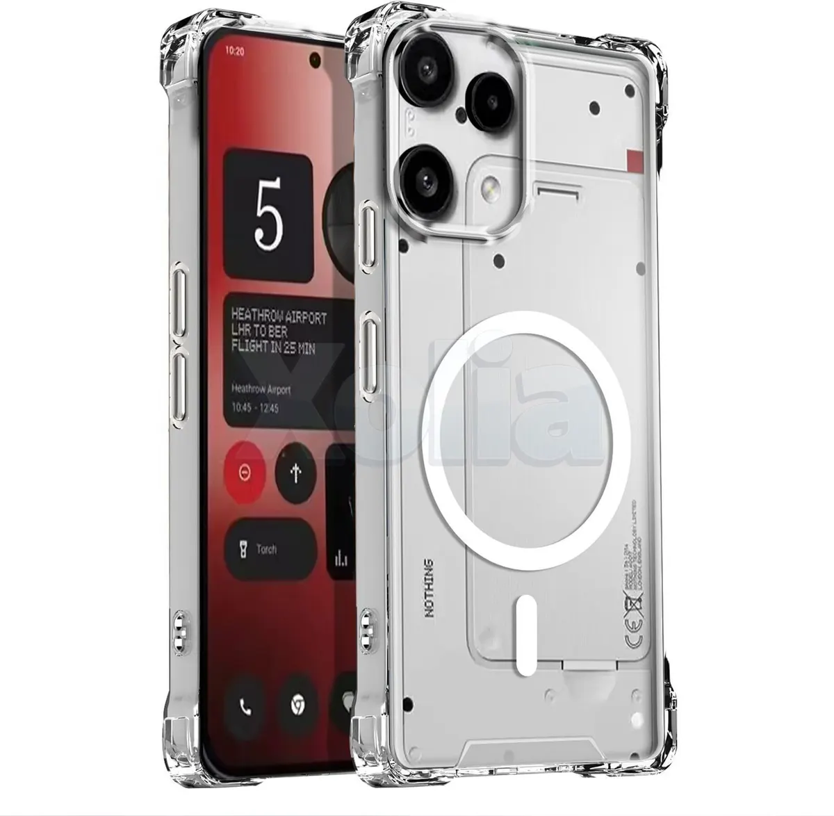 Xolia Back Cover for Nothing Phone (3a) Lite (Transparent, Shock Proof, Polycarbonate, Silicon, Pack of: 1)