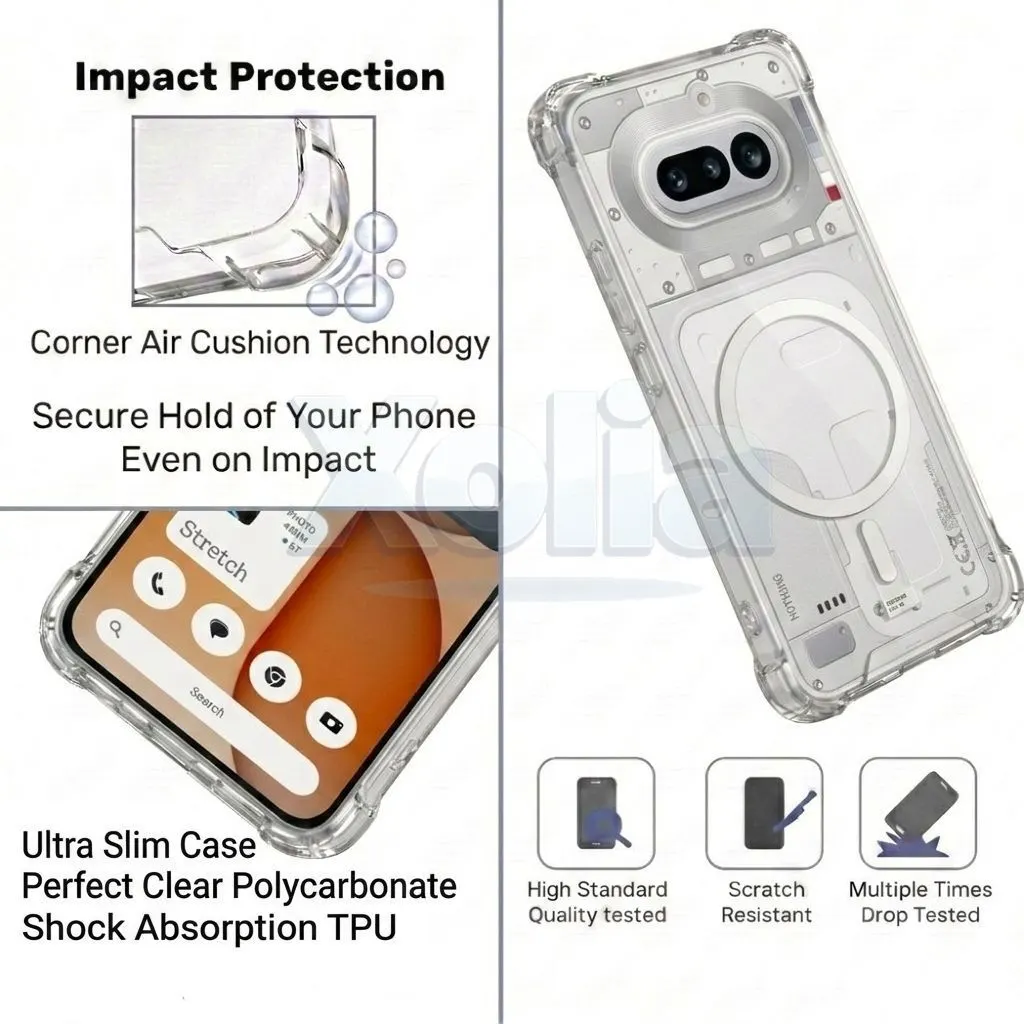Xolia Back Cover for Nothing Phone 4a 5G (Transparent, Shock Proof, Polycarbonate, Silicon, Pack of: 1) — image 4 of 5