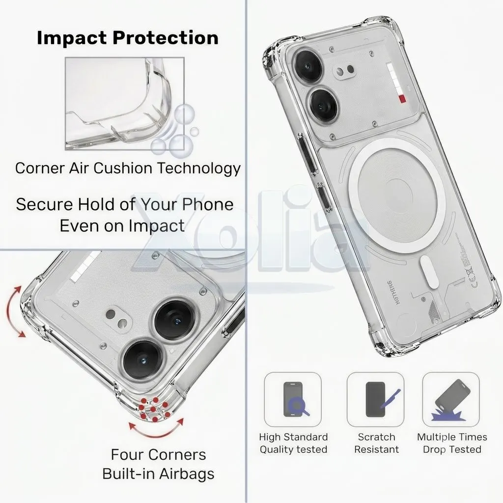 Xolia Back Cover for Nothing Phone 4b 5G (Transparent, Shock Proof, Polycarbonate, Silicon, Pack of: 1) — image 3 of 4