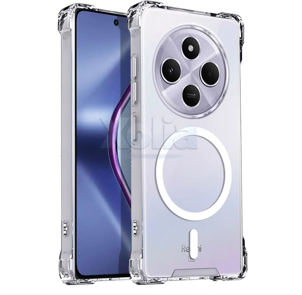 Xolia Back Cover for POCO C75 5G (Transparent, Shock Proof, Polycarbonate, Silicon, Pack of: 1)