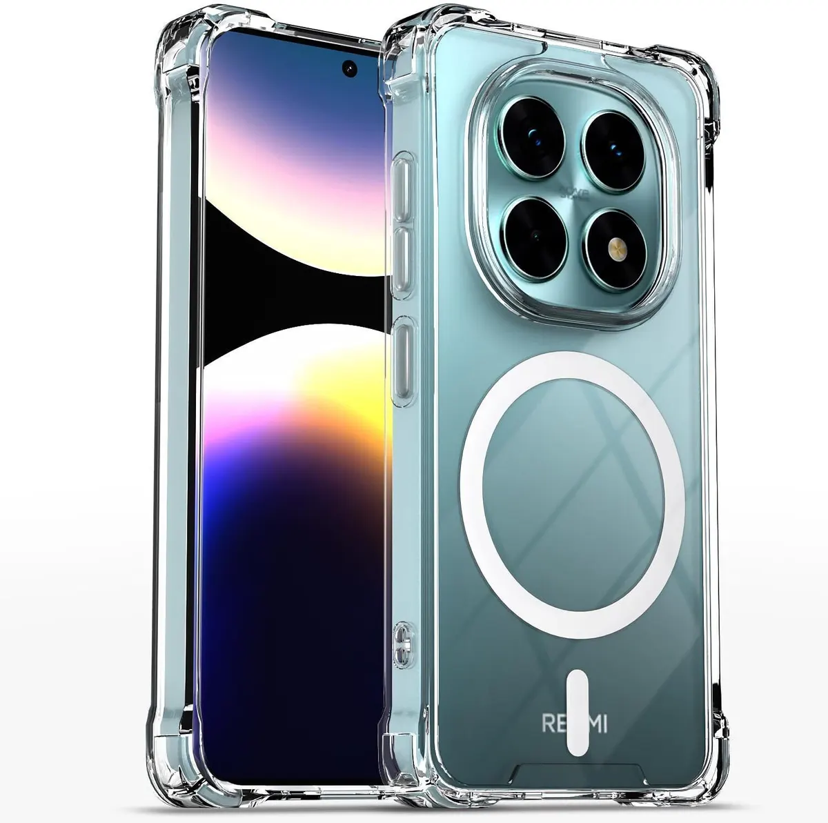 Xolia Back Cover for POCO M8 5G (Transparent, Shock Proof, Polycarbonate, Silicon, Pack of: 1)