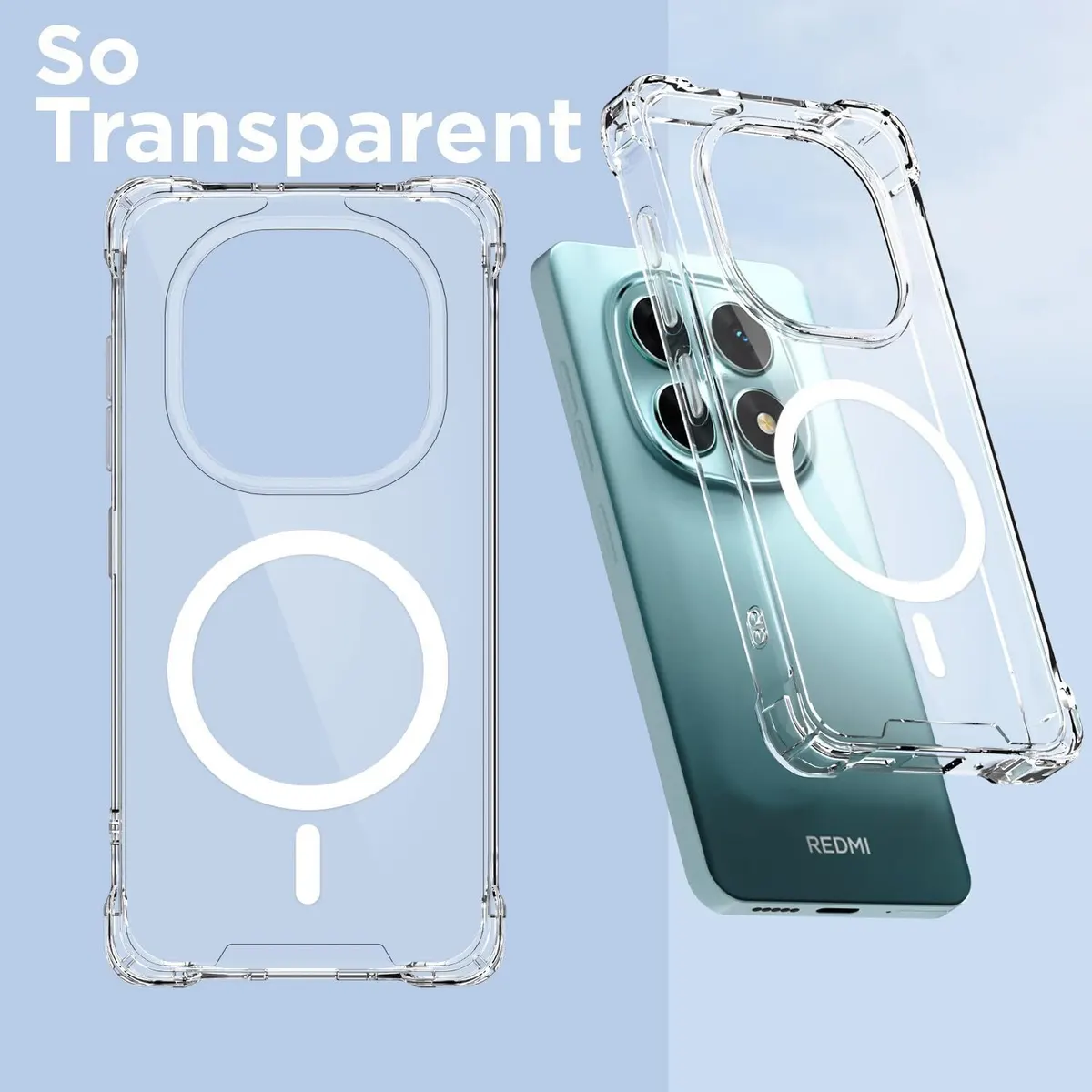 Xolia Back Cover for POCO M8 5G (Transparent, Shock Proof, Polycarbonate, Silicon, Pack of: 1) — image 3 of 5