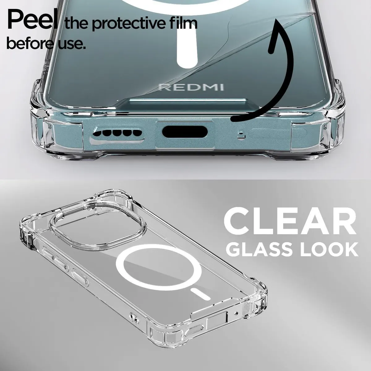 Xolia Back Cover for POCO M8 5G (Transparent, Shock Proof, Polycarbonate, Silicon, Pack of: 1) — image 5 of 5