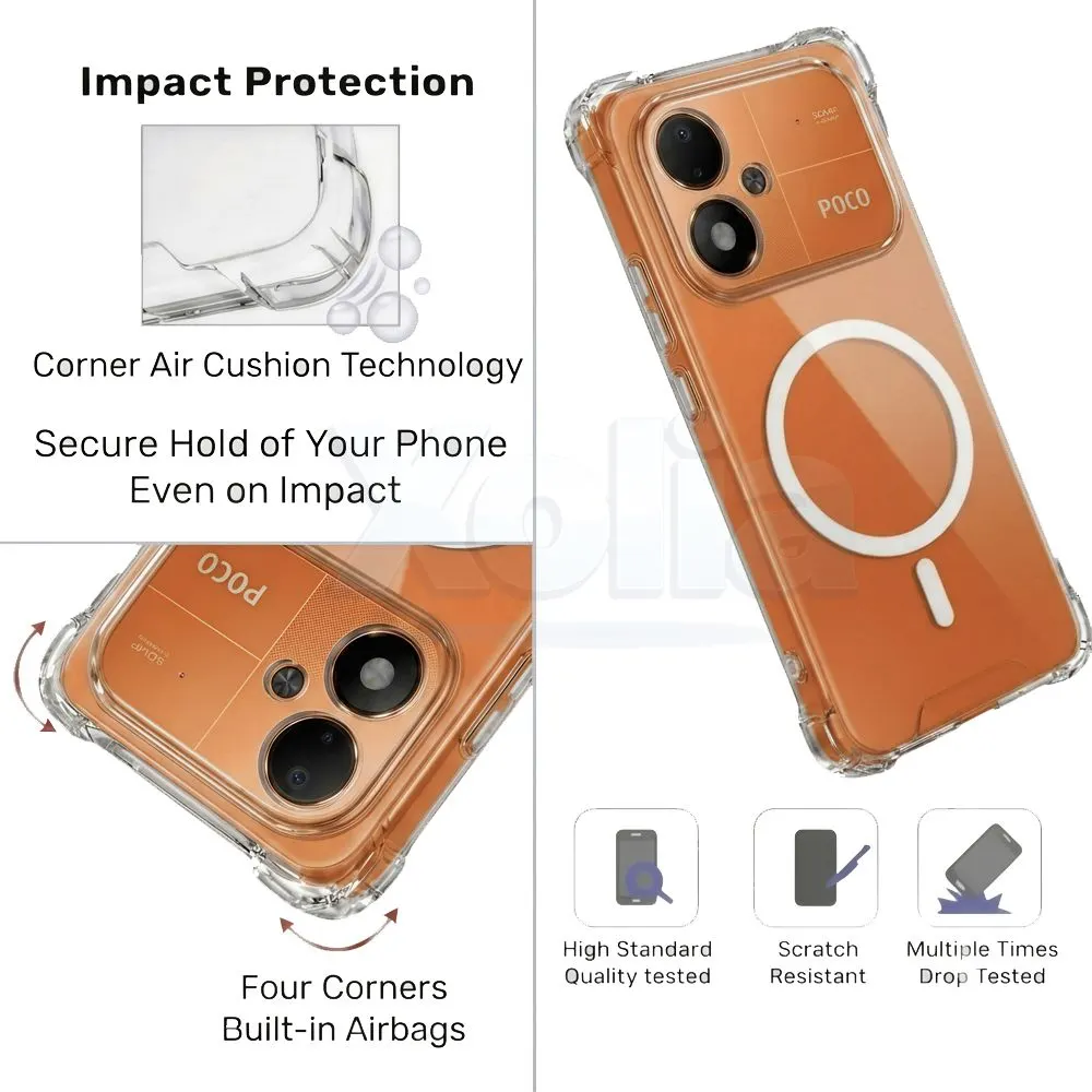 Xolia Back Cover for POCO M8 Power 5G (Transparent, Shock Proof, Polycarbonate, Silicon, Pack of: 1) — image 3 of 4