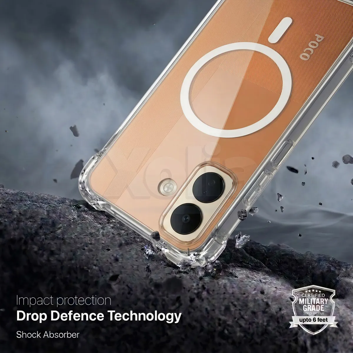 Xolia Back Cover for Poco X8 5G (Transparent, Shock Proof, Polycarbonate, Silicon, Pack of: 1) — image 2 of 4