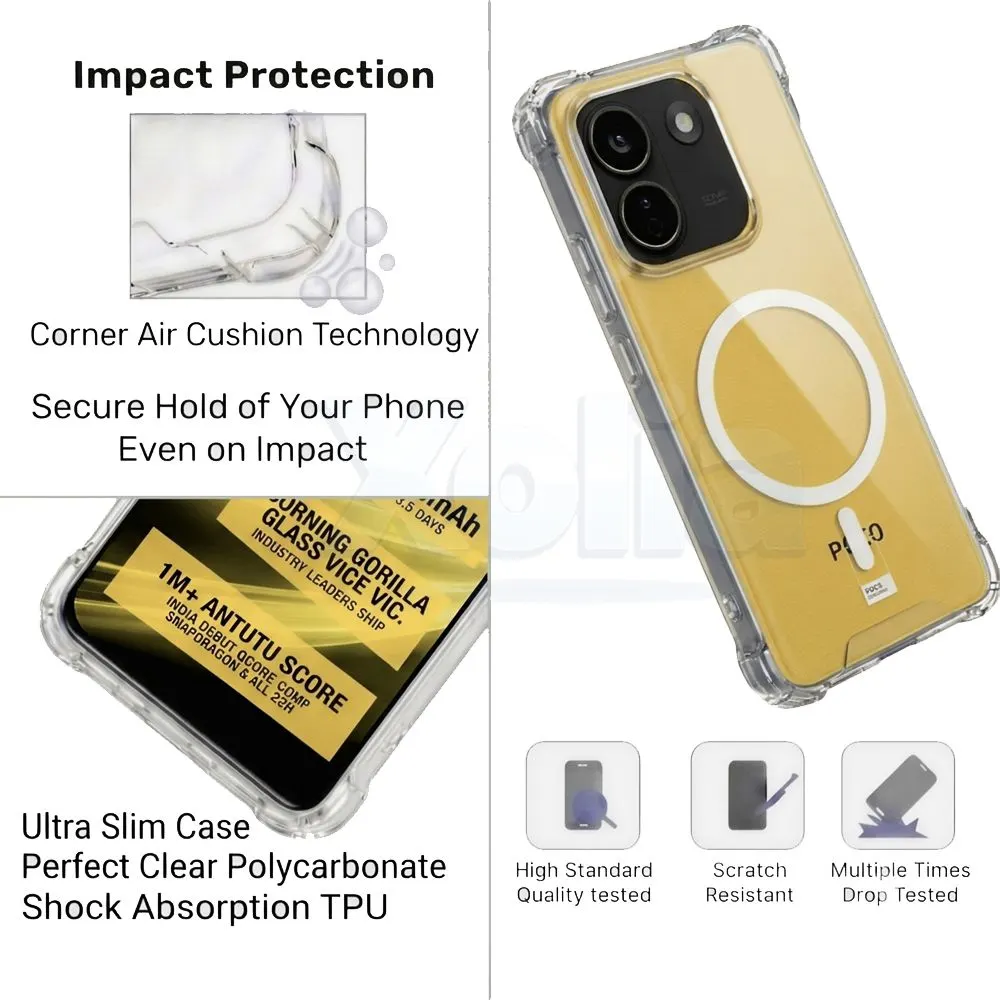 Xolia Back Cover for Poco X8 Power 5G (Transparent, Shock Proof, Polycarbonate, Silicon, Pack of: 1) — image 3 of 4