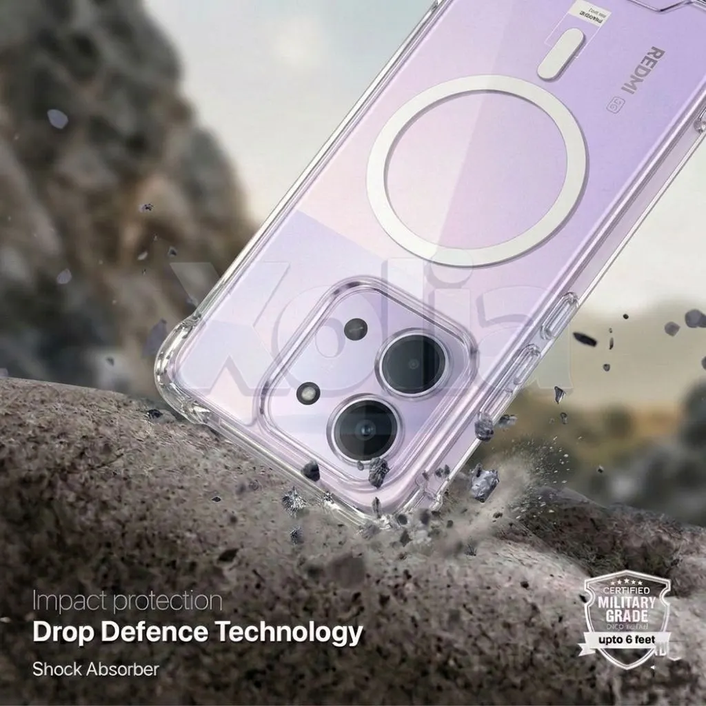 Xolia Back Cover for Redmi 15c 5G (Transparent, Shock Proof, Polycarbonate, Silicon, Pack of: 1) — image 3 of 5