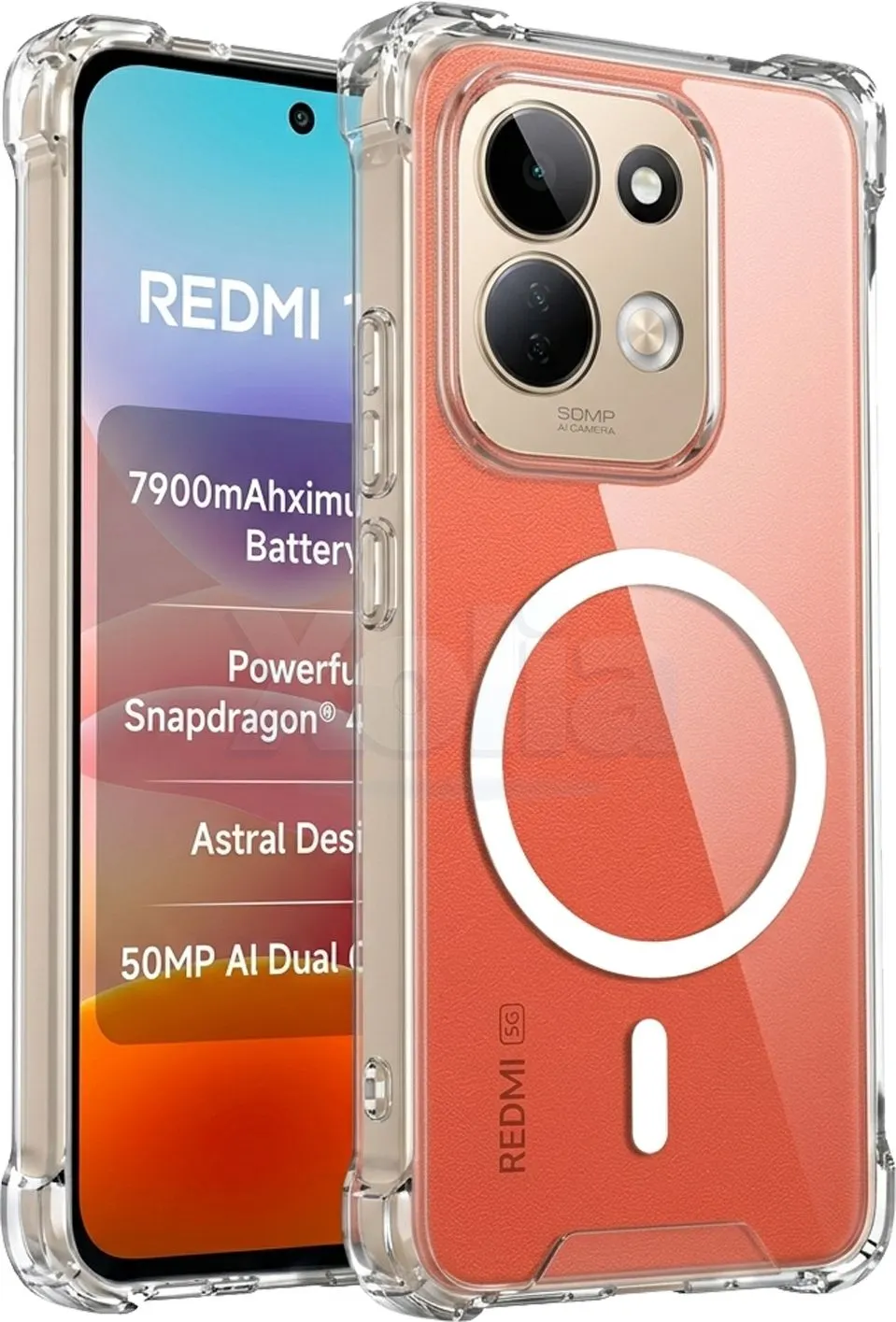 Xolia Back Cover for Redmi 17 5G (Transparent, Shock Proof, Polycarbonate, Silicon, Pack of: 1)