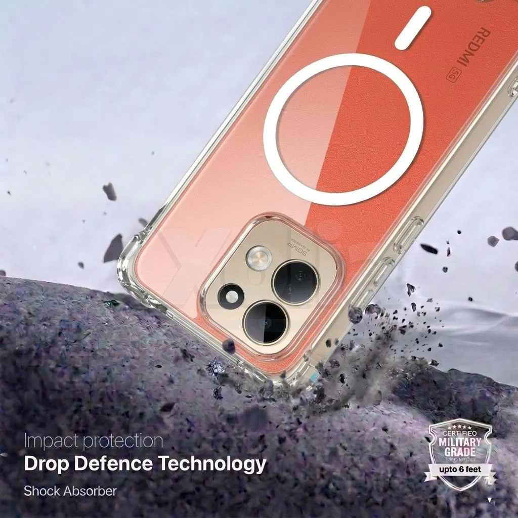 Xolia Back Cover for Redmi 17 5G (Transparent, Shock Proof, Polycarbonate, Silicon, Pack of: 1) — image 2 of 3